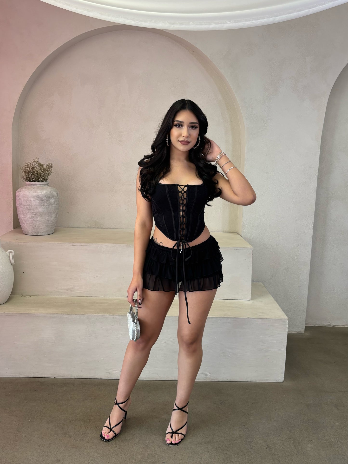 Cassidy Mini Skirt Set (Black)