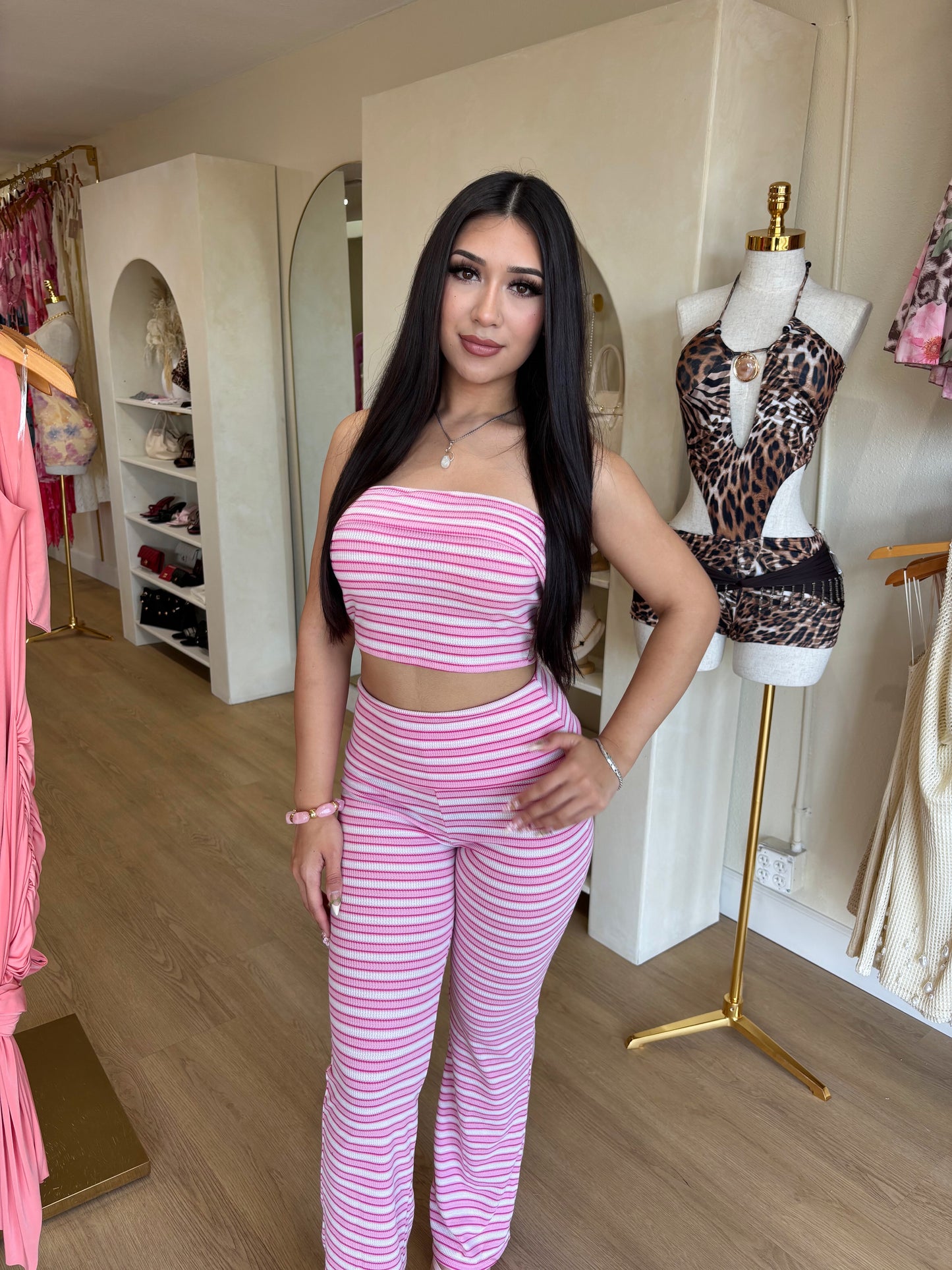 Susan Stripe Set (Pink) ✨