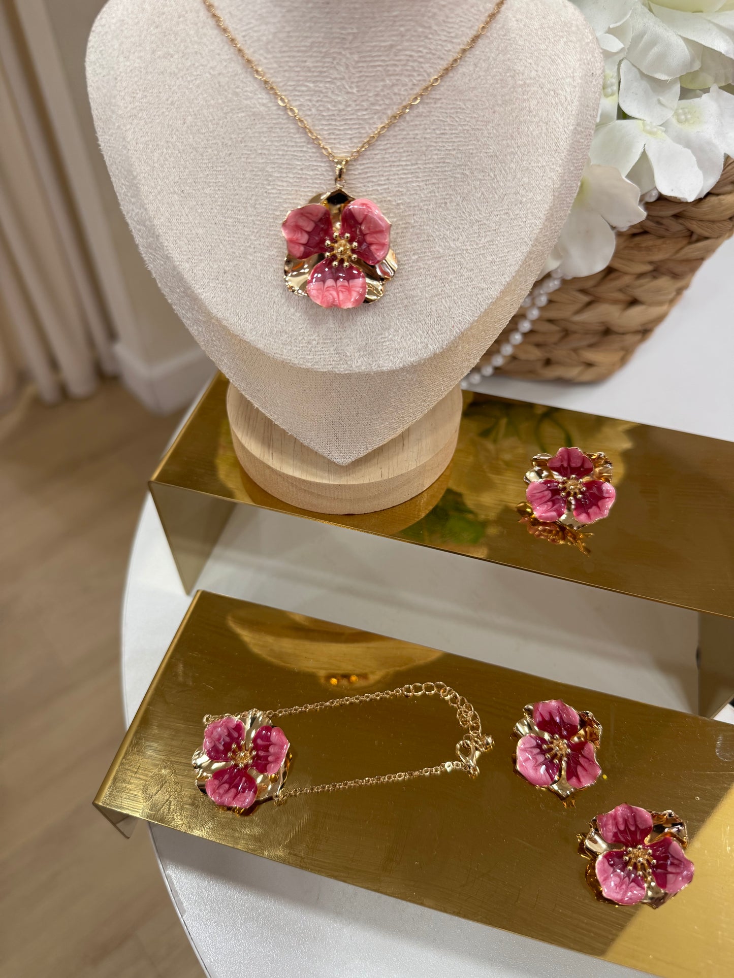 4 Piece Karol Flower Set (Pink)