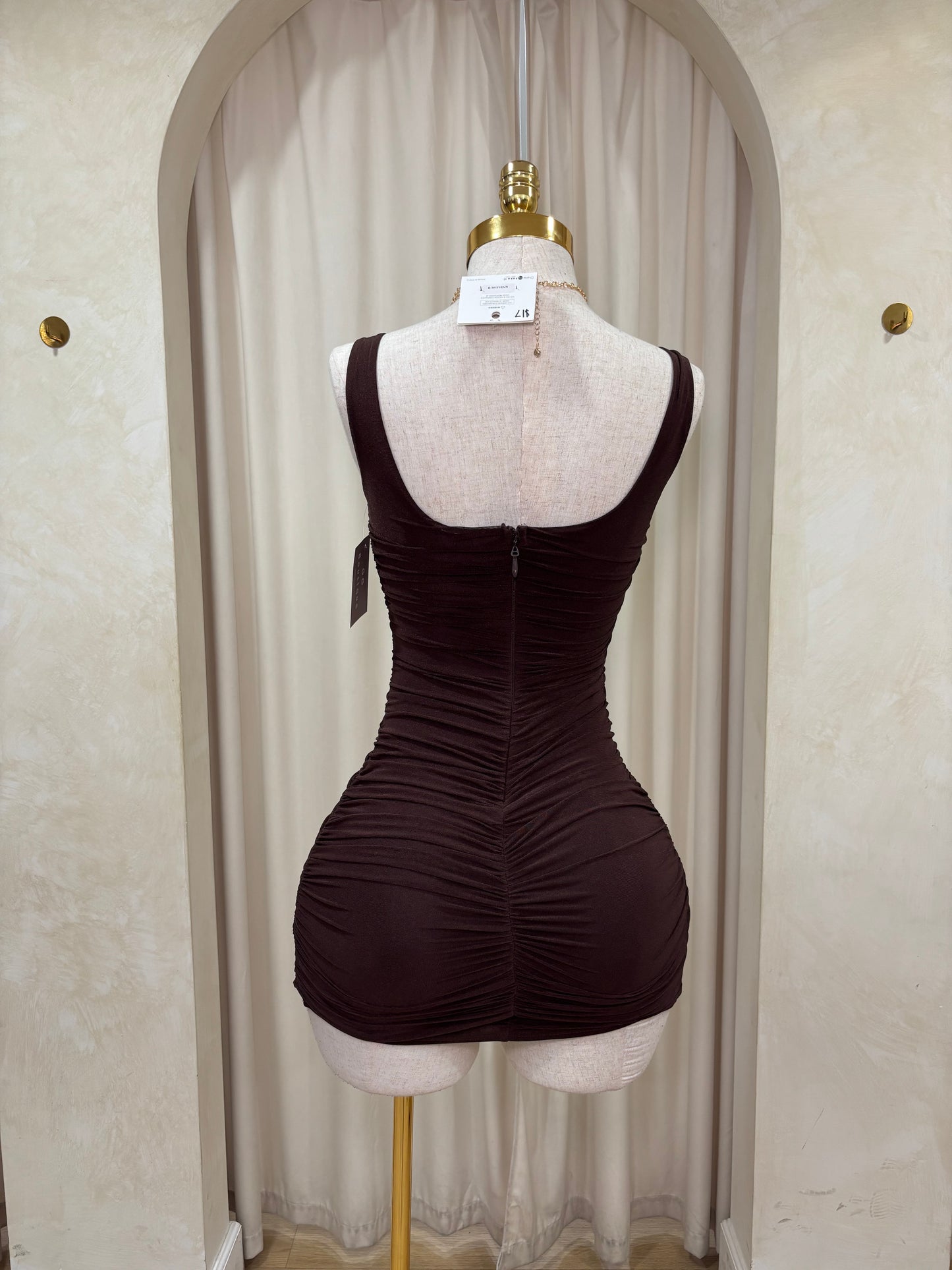 Brown mini dress