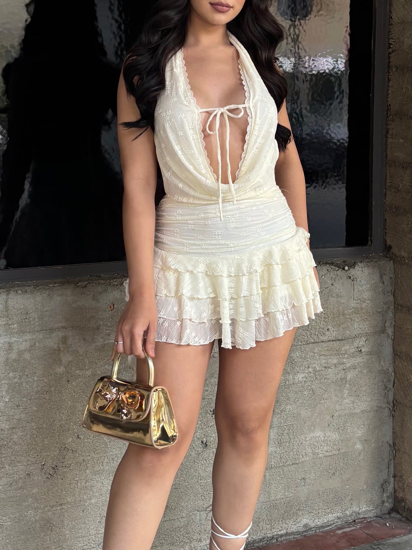 Liliana Romper Dress (Cream)