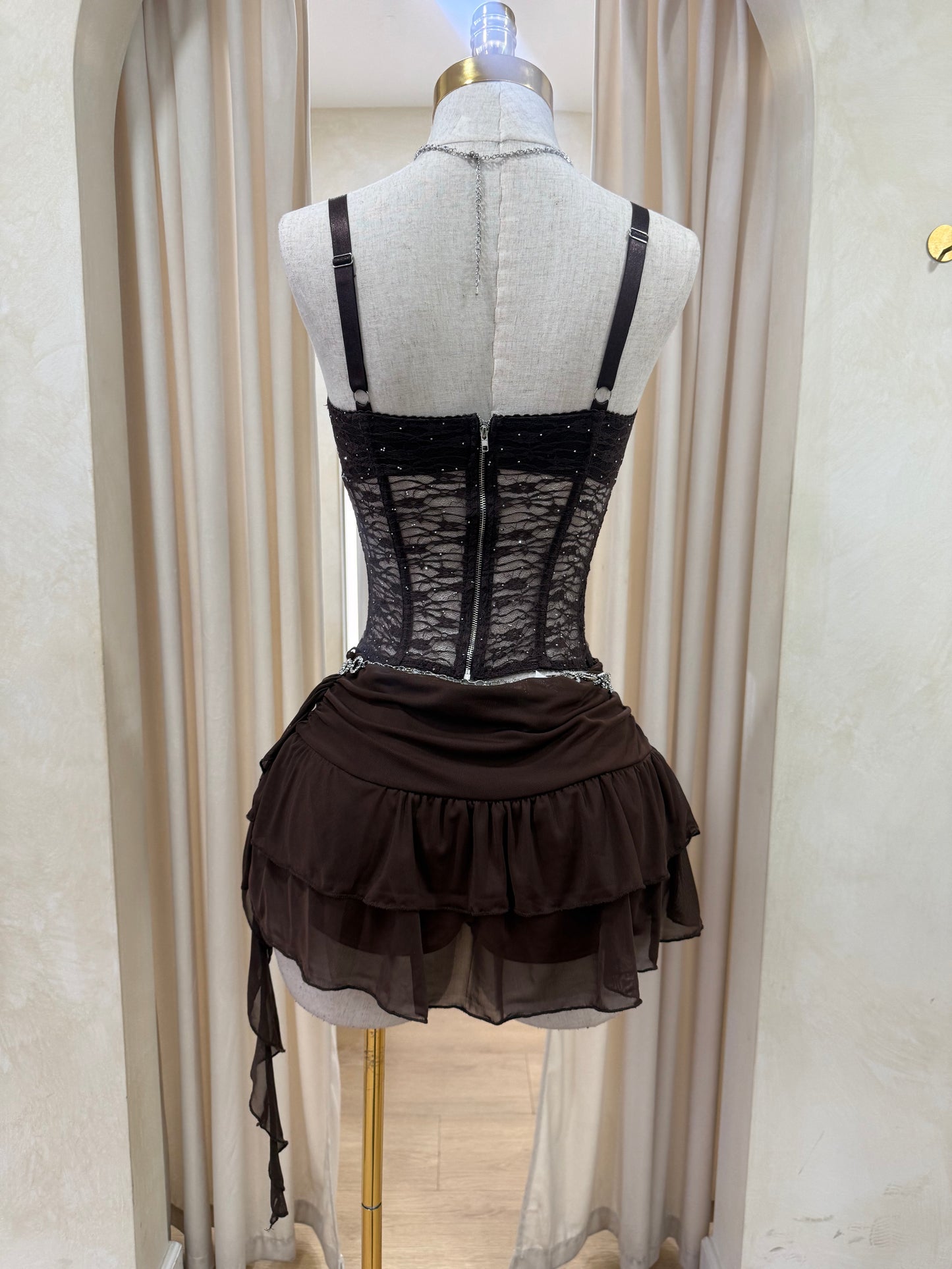 Brown bling corset