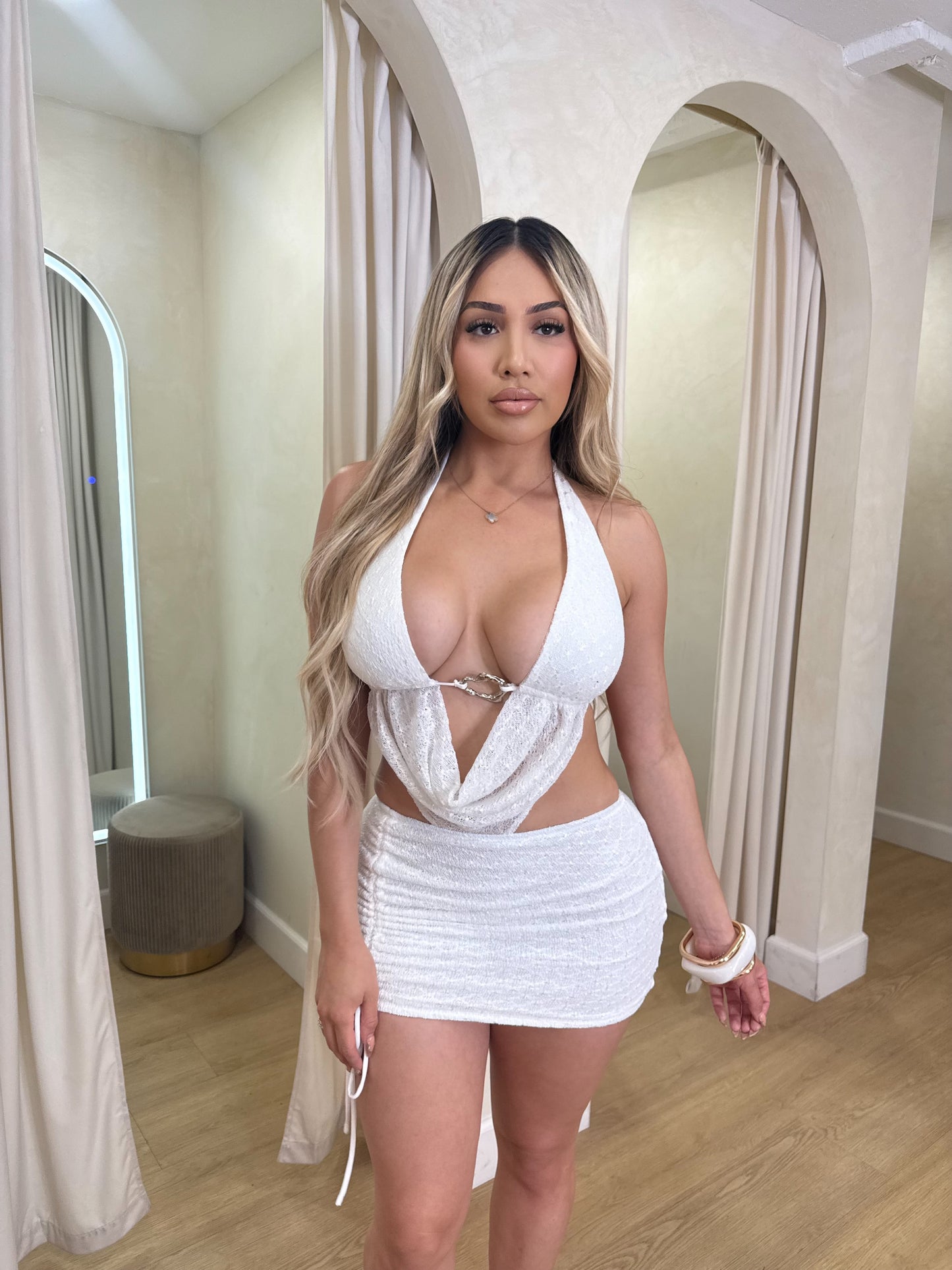 Gia Mini Dress (White)