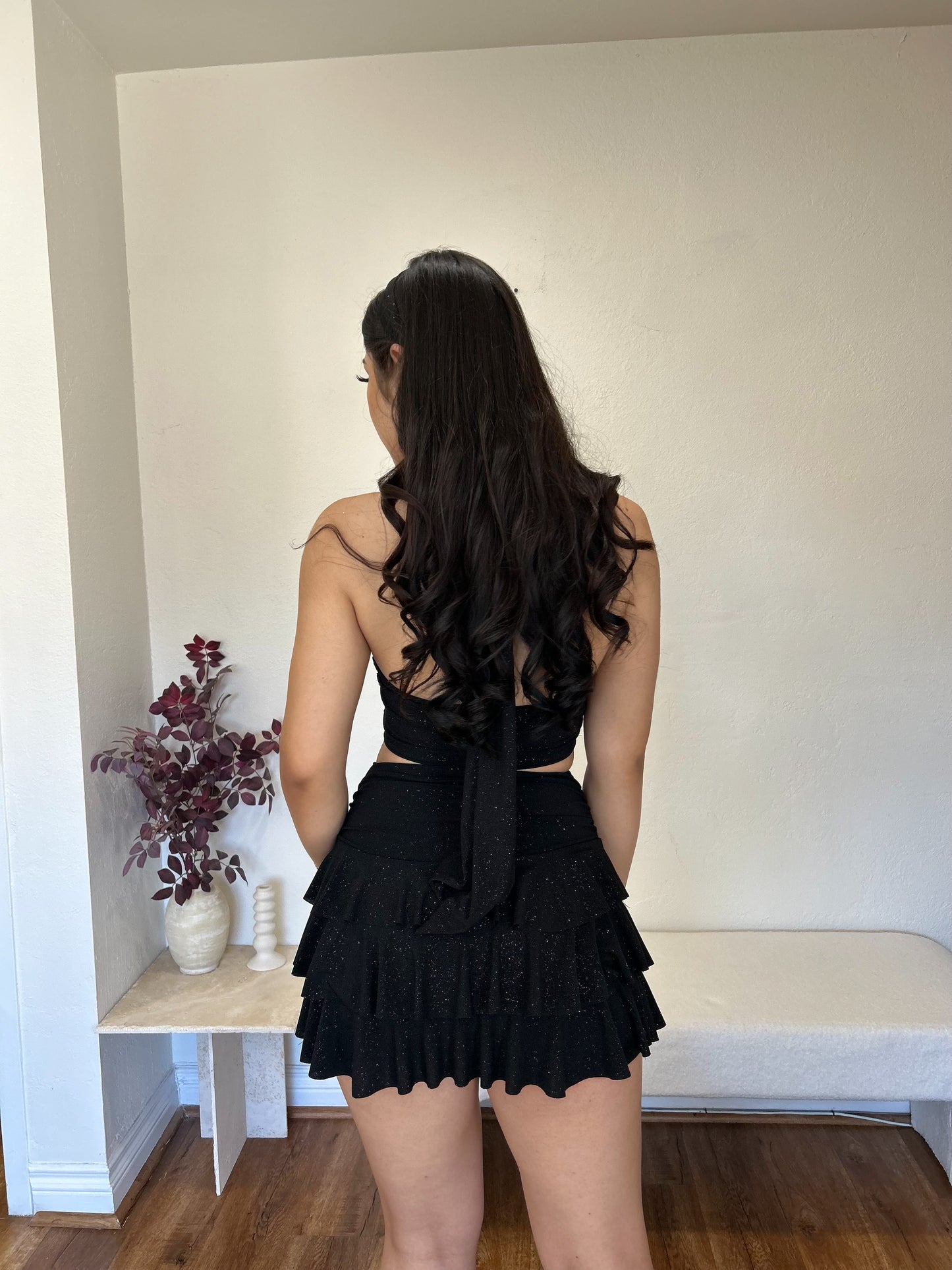 Xitlali Glitter Set (Black) headband included