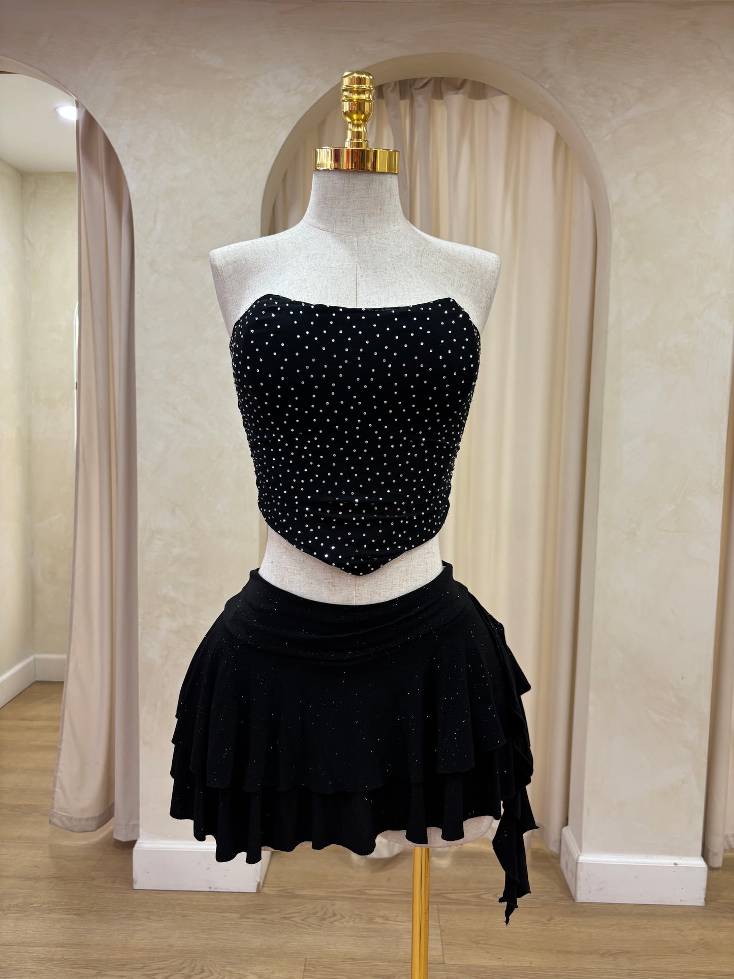 Black glitter skirt