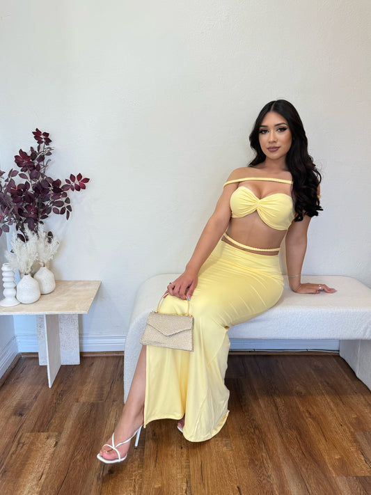 Mia Maxi Skirt Set (Yellow)