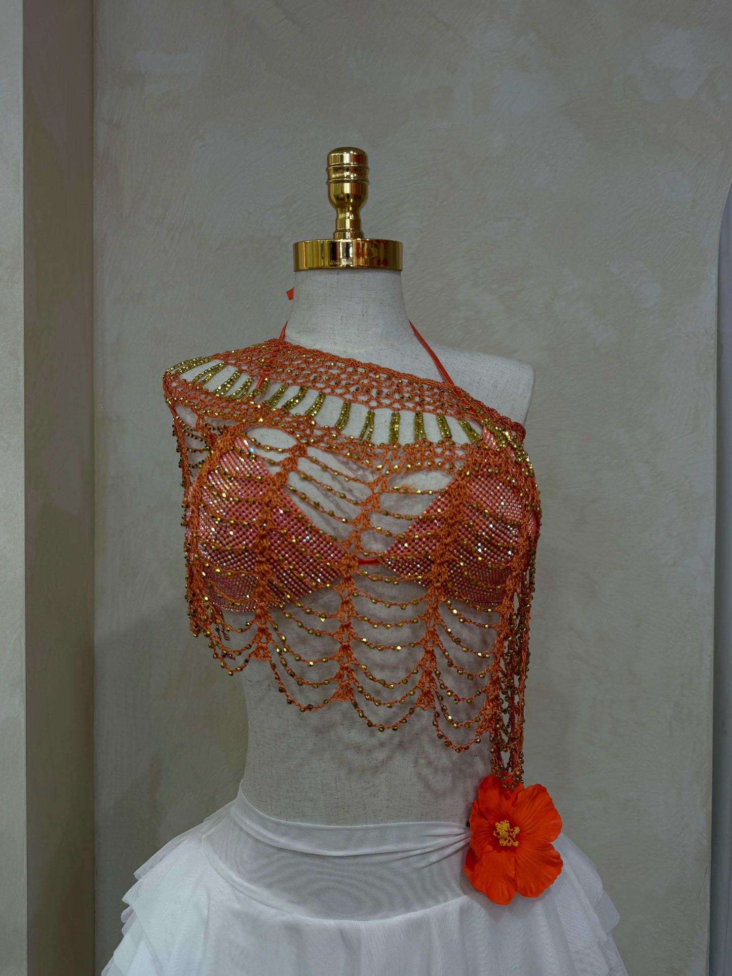 Orange bling throw over