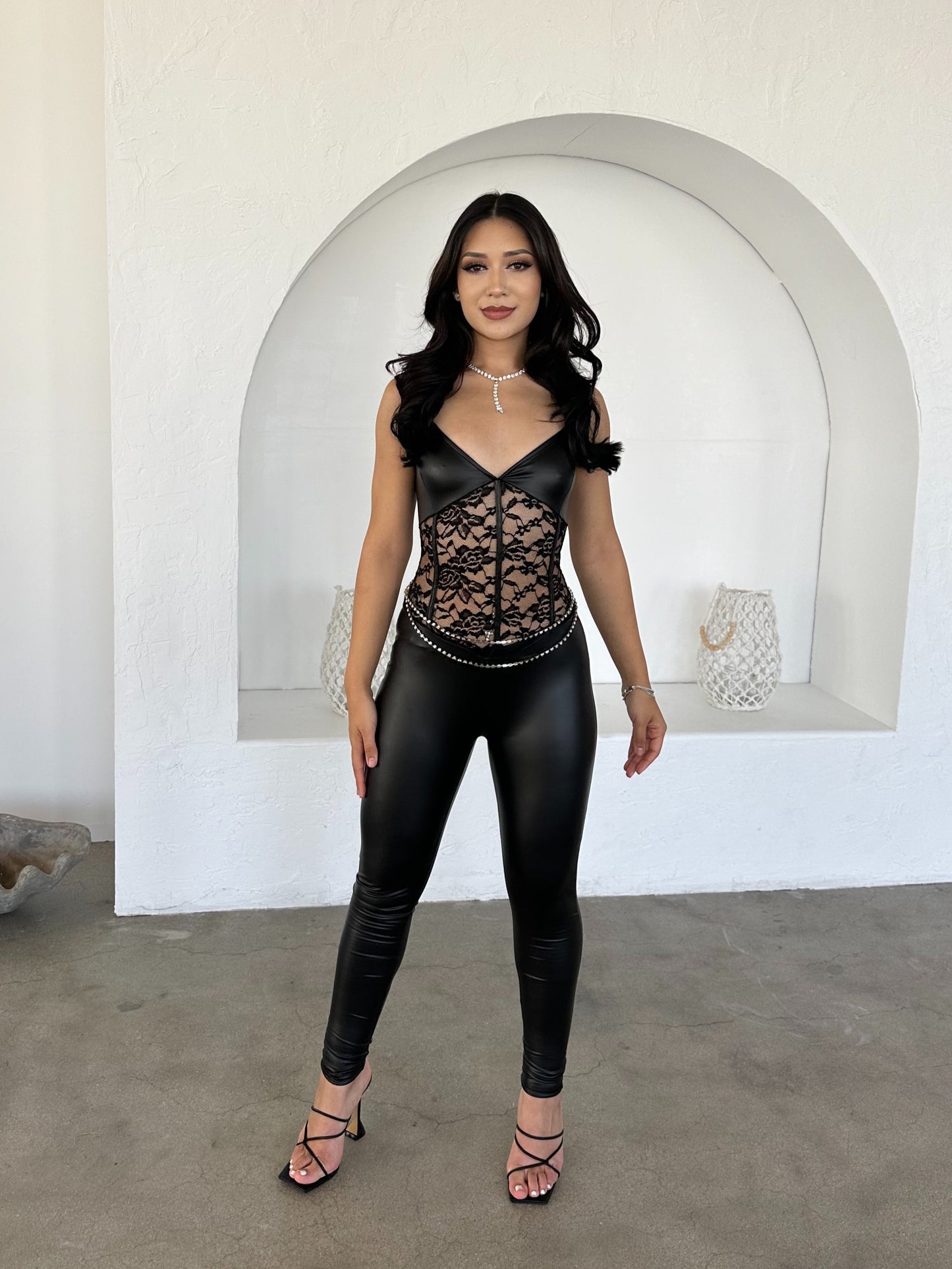 Maritza Faux Leather Jumpsuit
