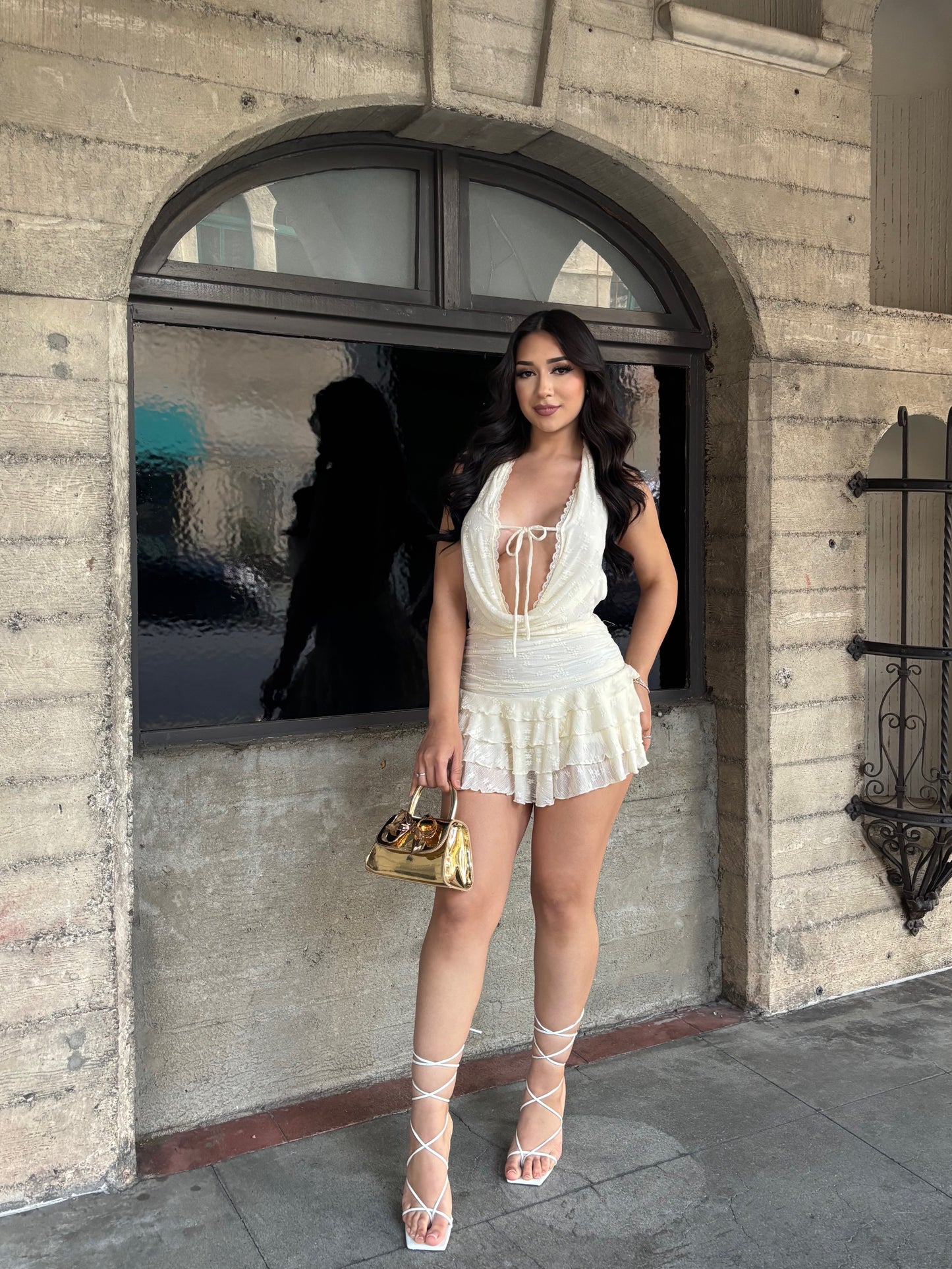 Liliana Romper Dress (Cream)