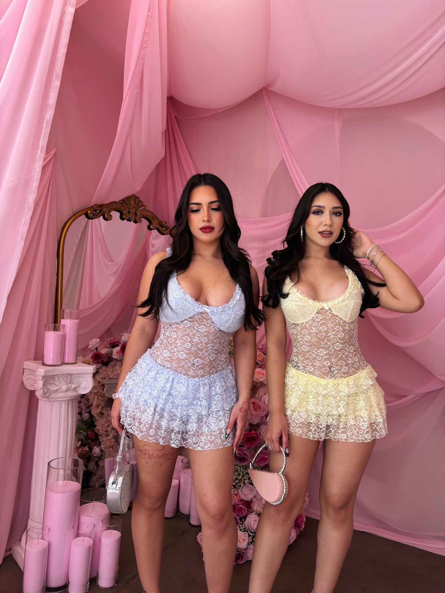 Bella Lace Romper Dress (Blue)