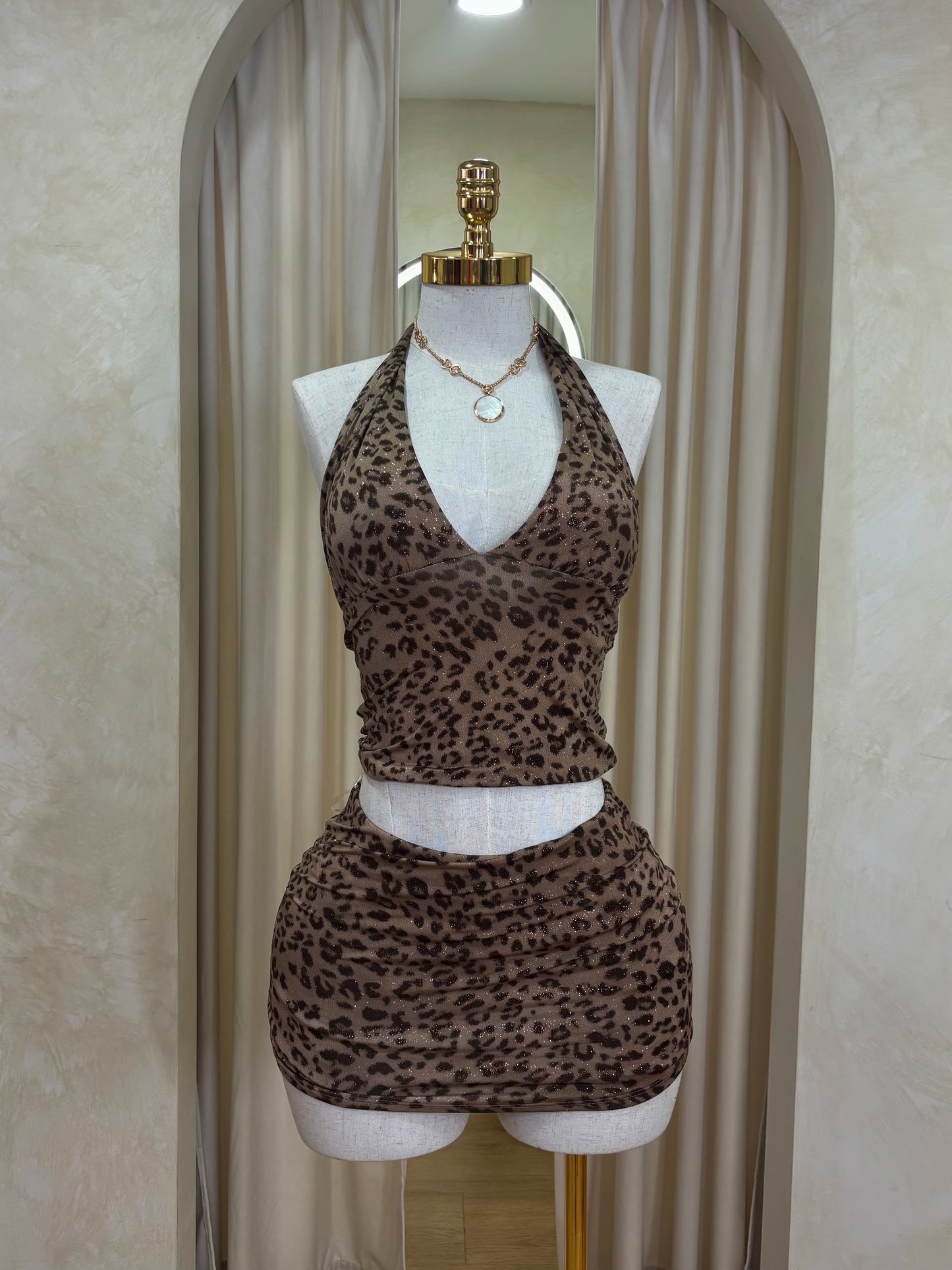 Baddie Cheetah Skirt Set