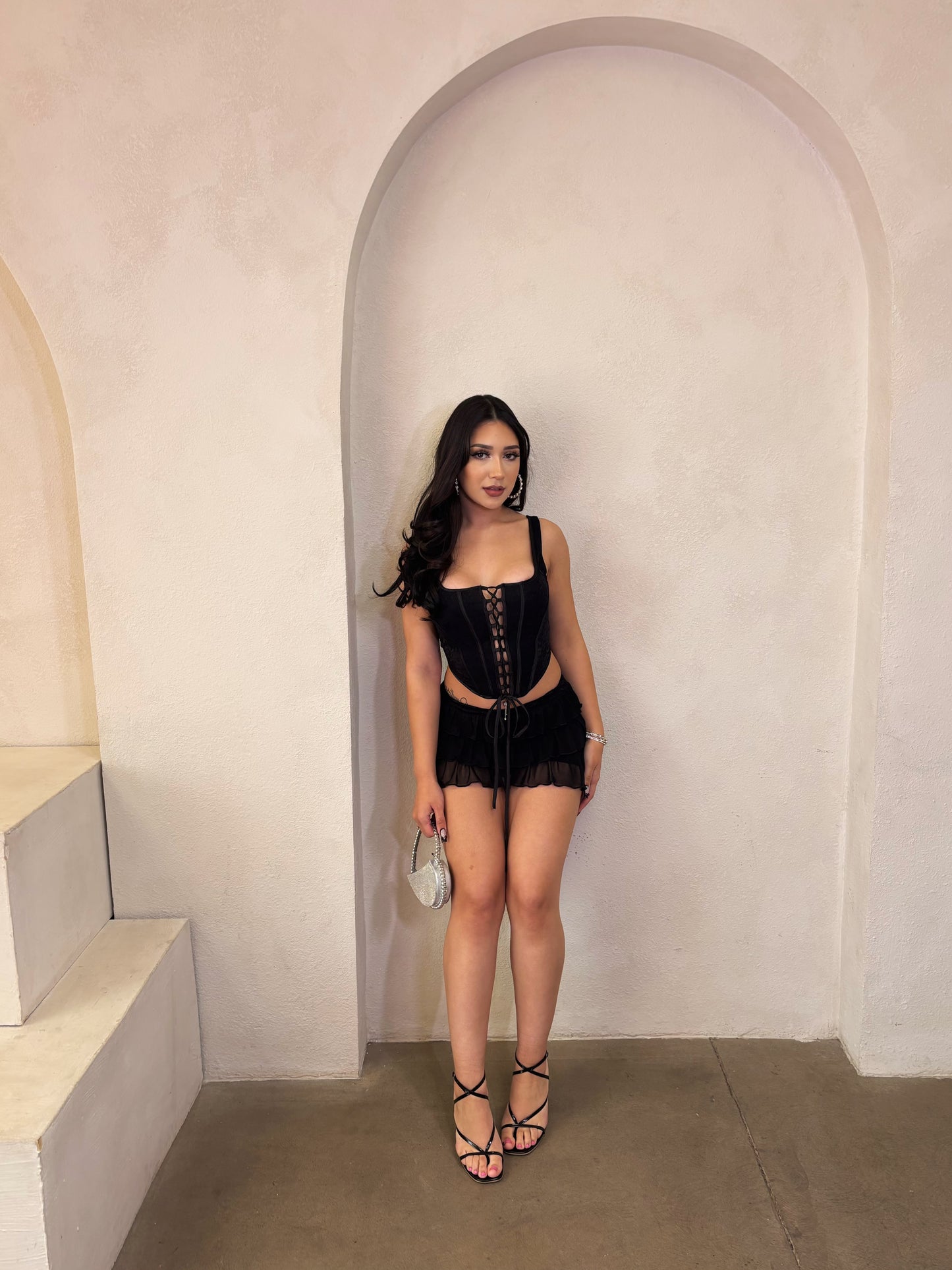 Cassidy Mini Skirt Set (Black)