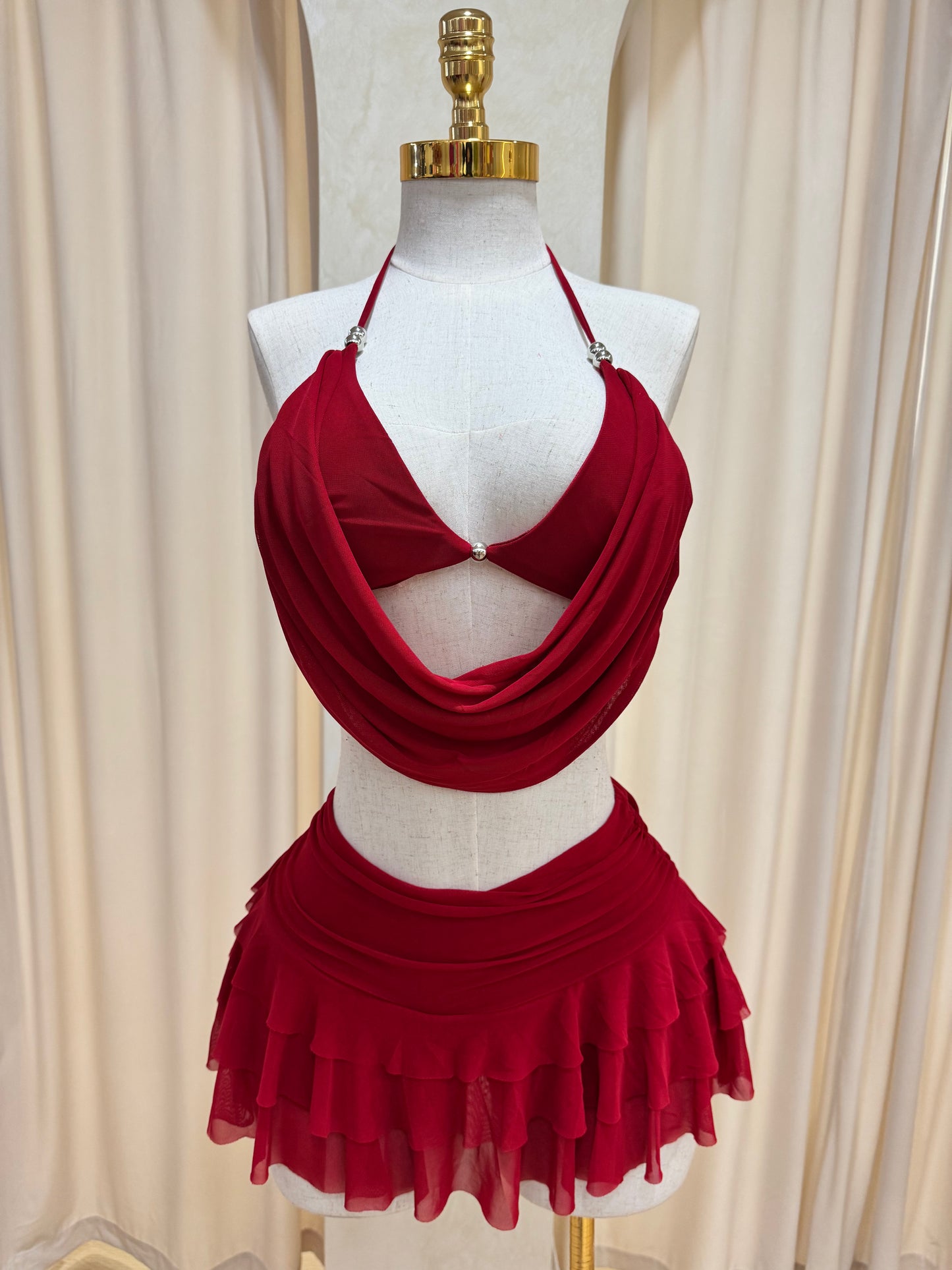 Janet Skirt Set (Red)