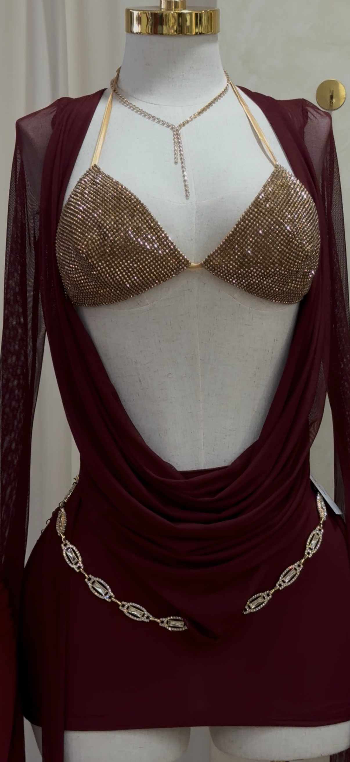 Bronze gold sparkle top