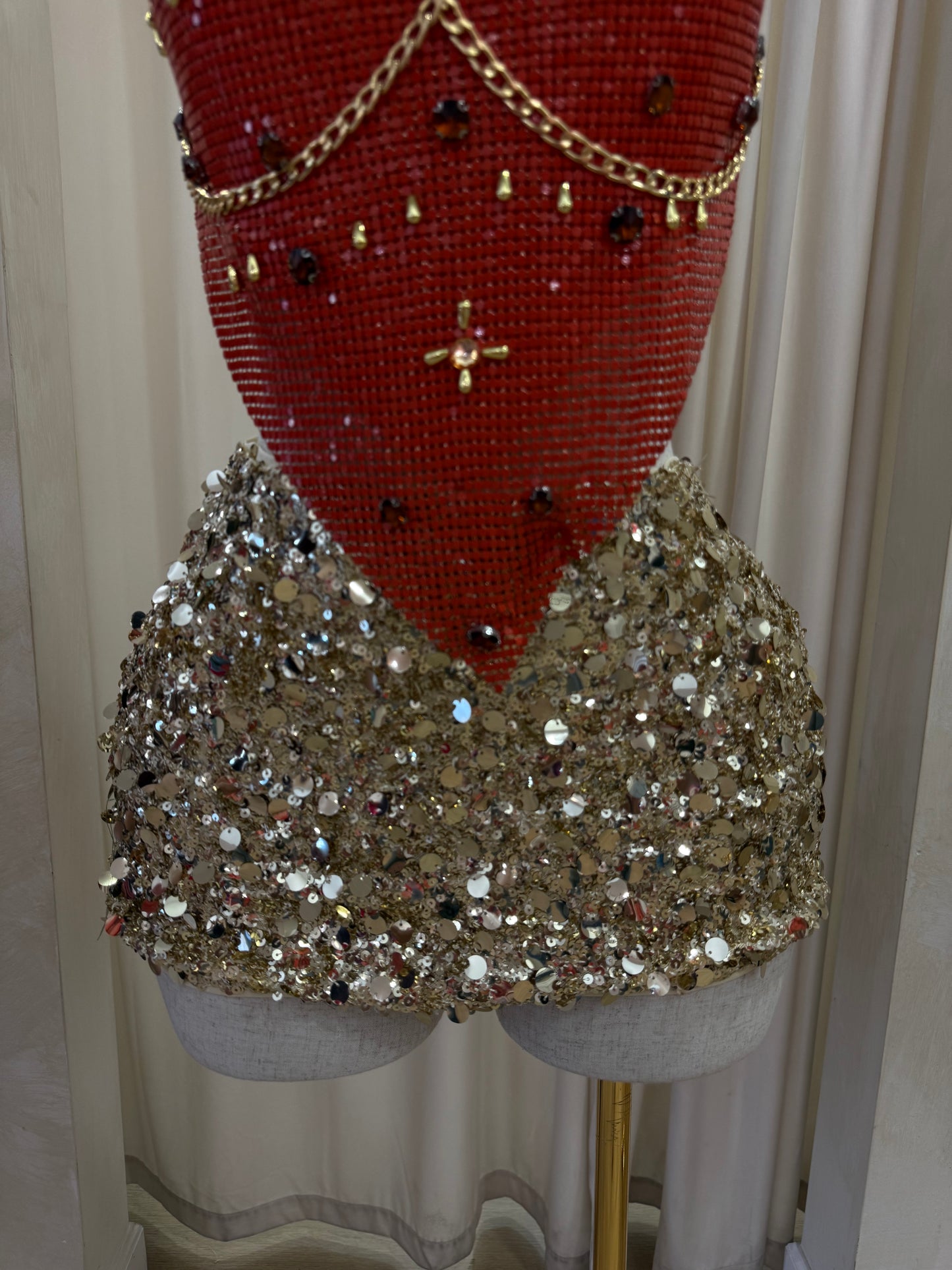 Sequin gold skirt