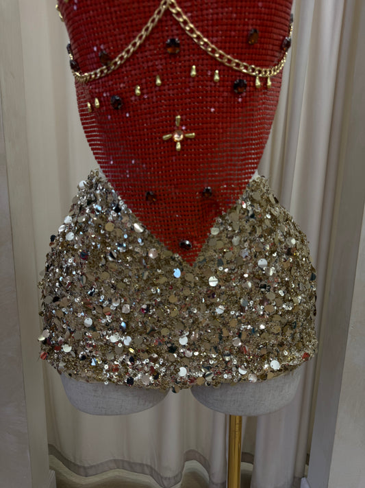Sequin gold skirt