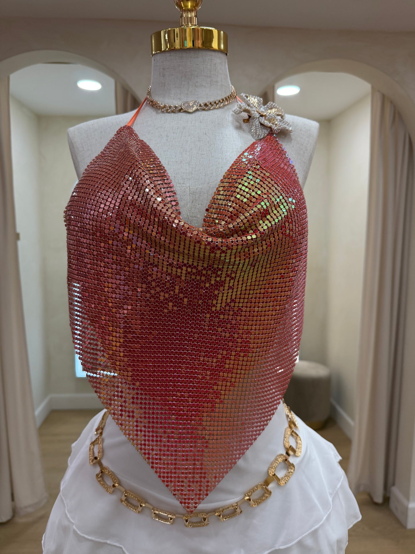 Bichota G Rhinestone Top