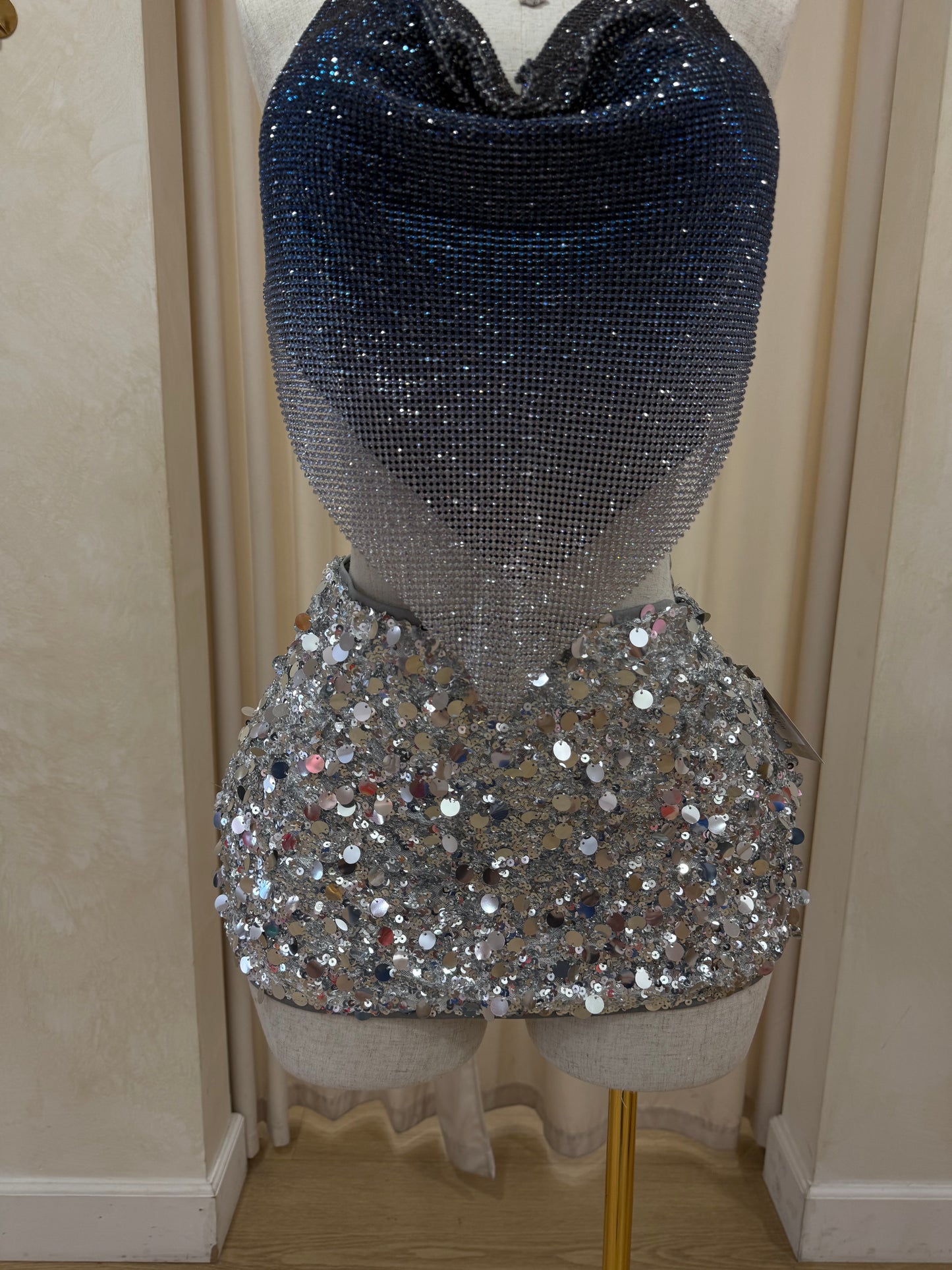 Sequin Silver Skirt