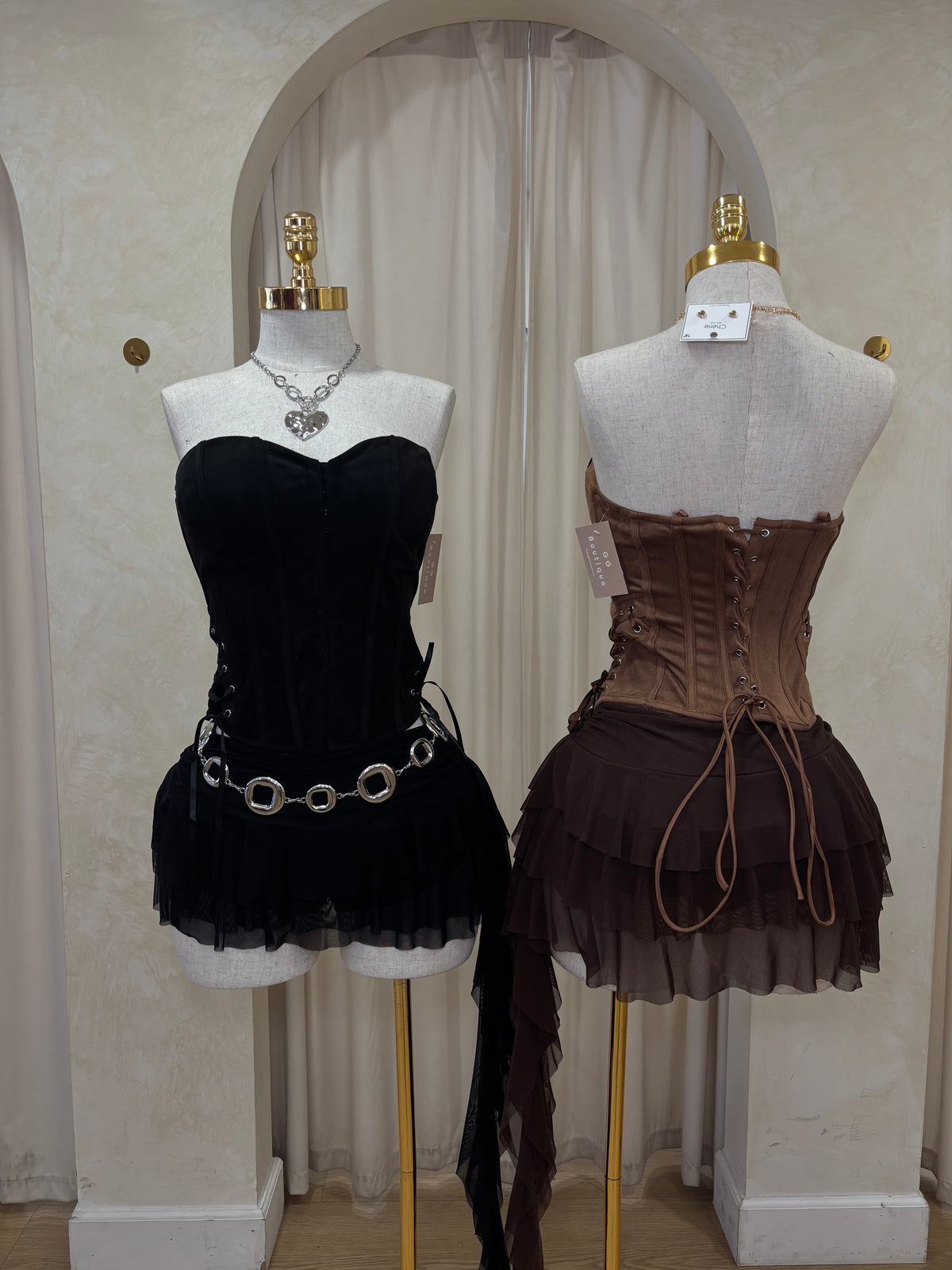Suede corset top