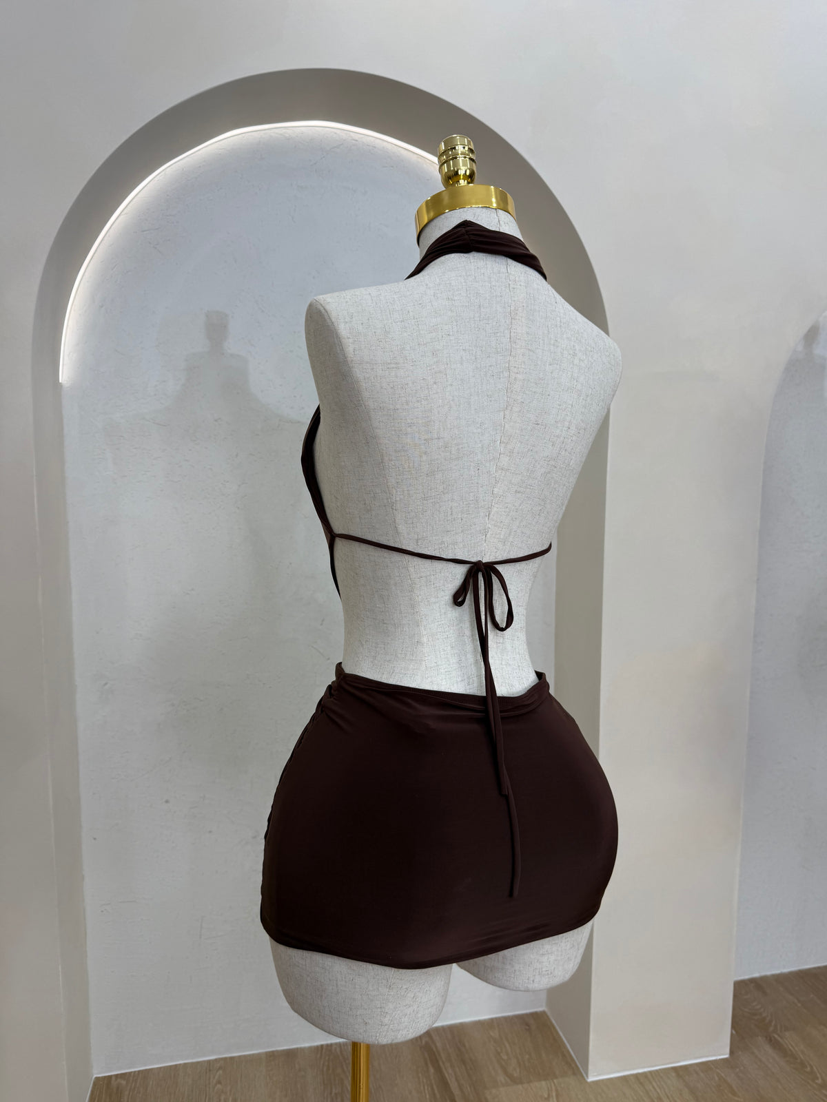 TANALI CUT OUT DRESS (BROWN)