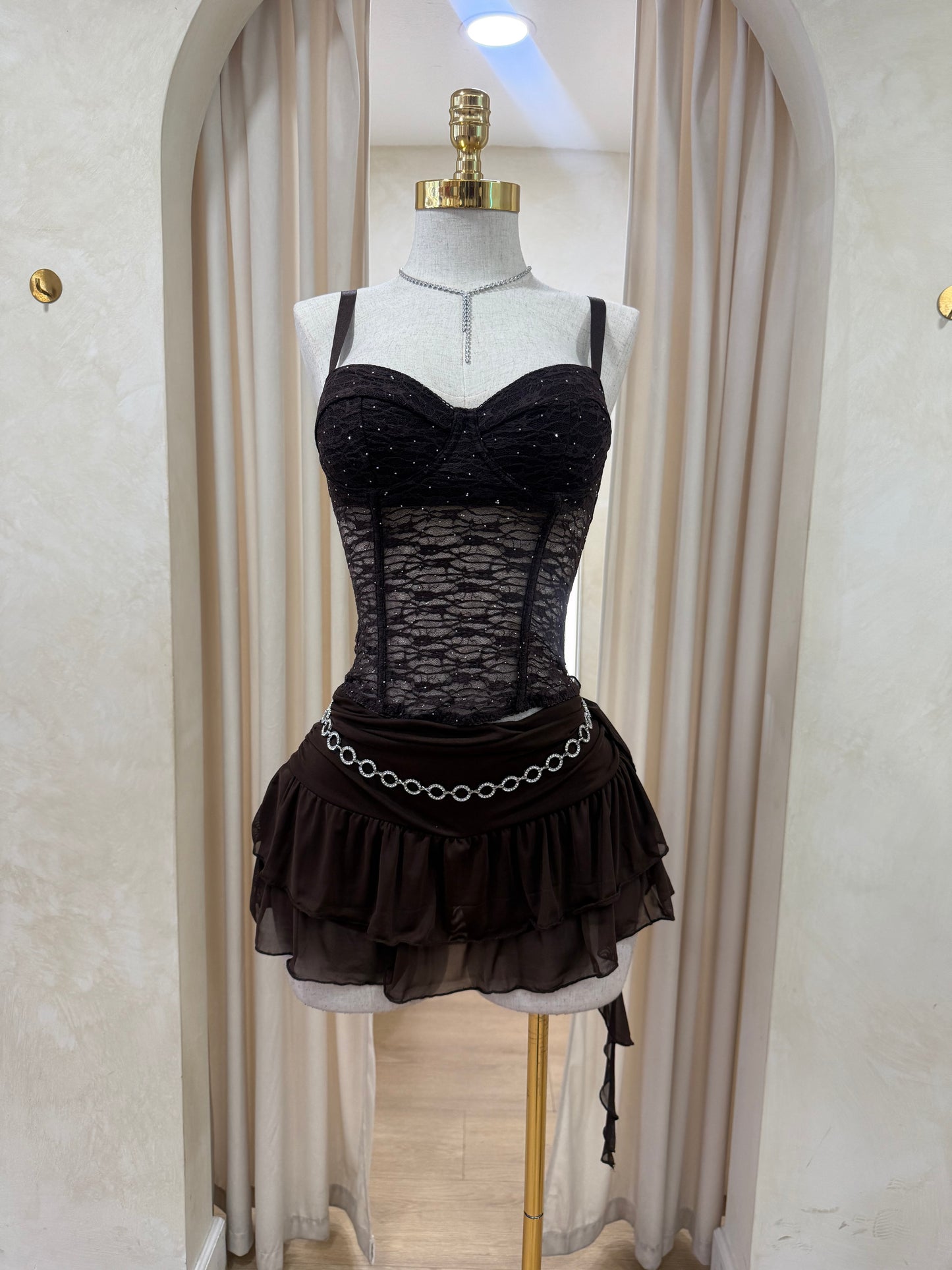 Brown bling corset