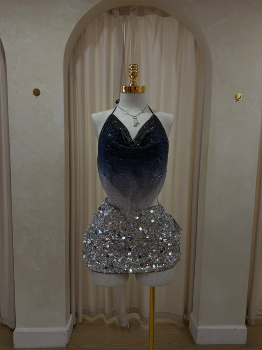 Sequin Silver Skirt
