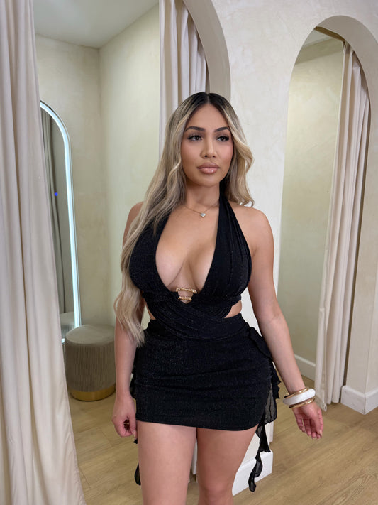 Desire Mini Glitz Dress (Black)