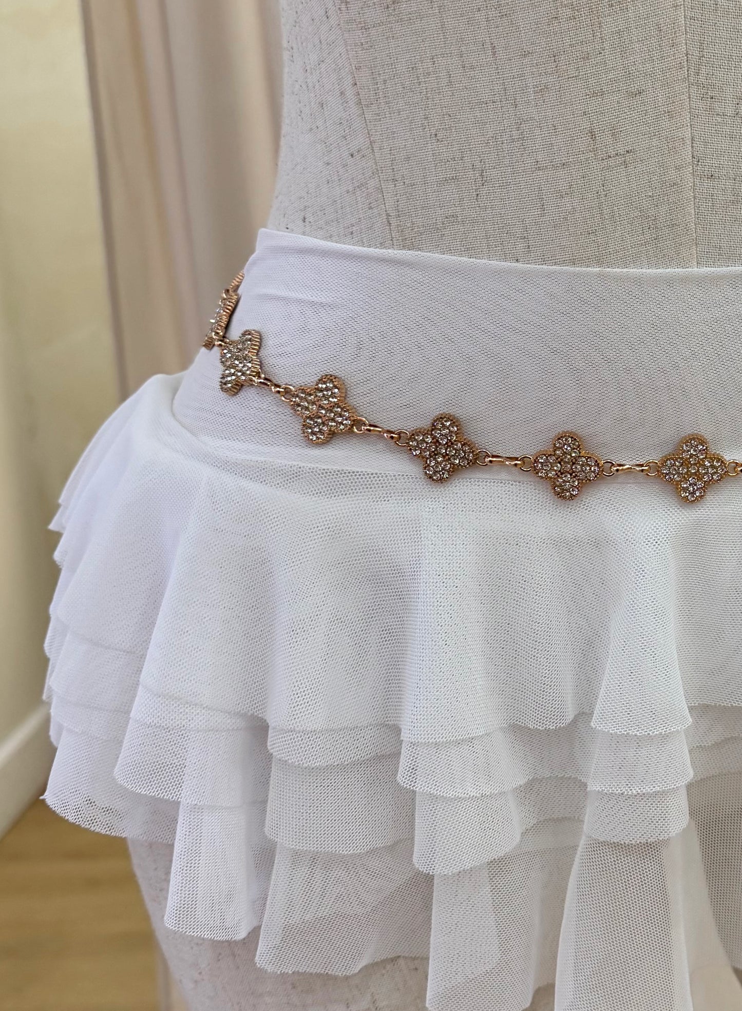Gold Flower Bling Belt