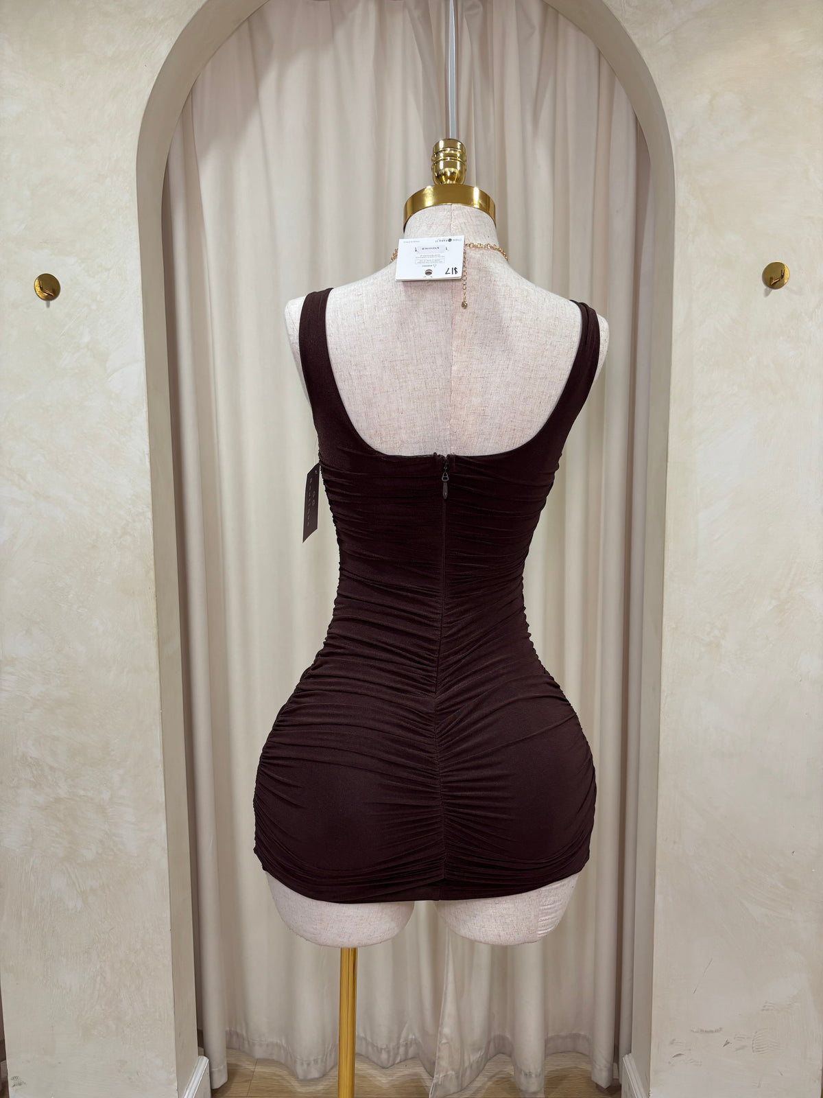 Brown mini dress