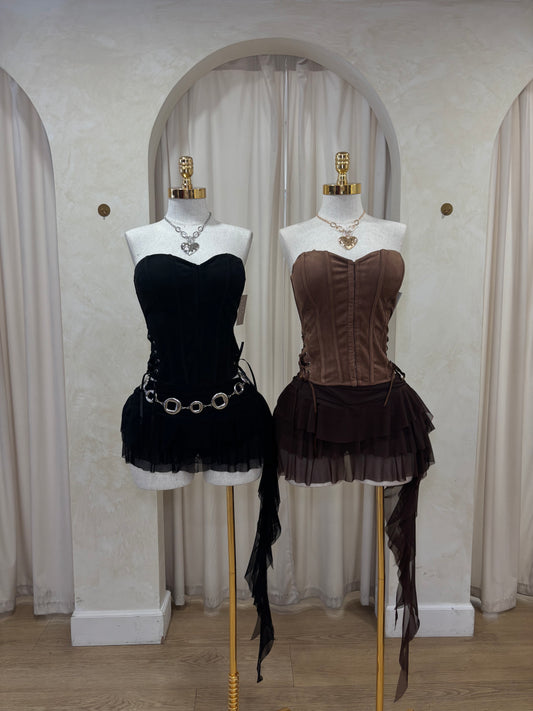 Suede corset top