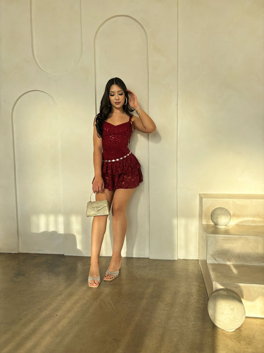 Naellie Romper Dress (Red)