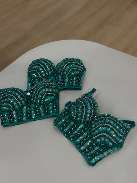 Emerald green corset
