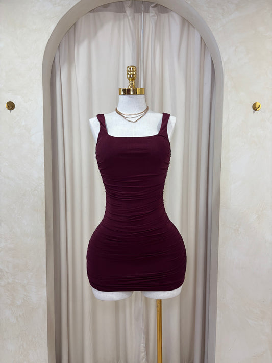 Burgundy mini dress