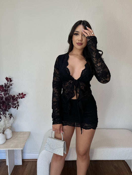Linda Lace Set (Black)