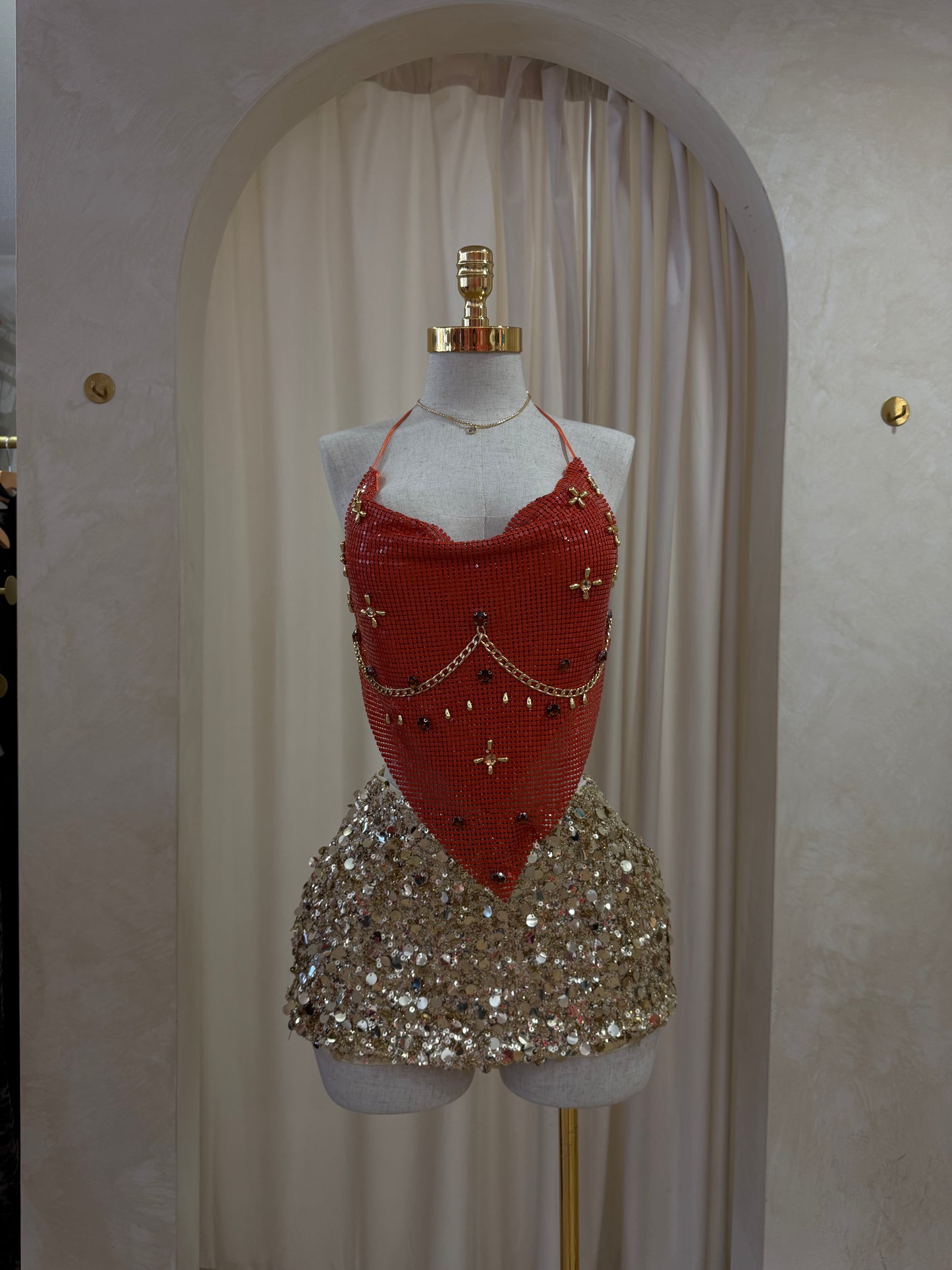 Sequin gold skirt
