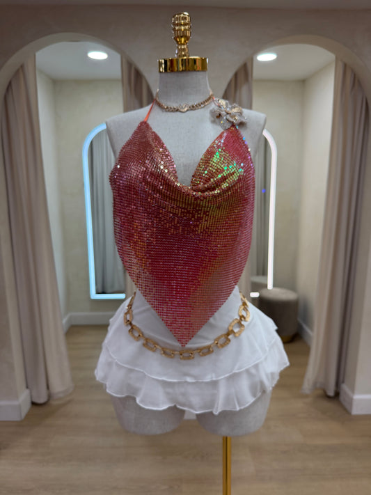 White Ruffle Skirt (Built In Shorts)