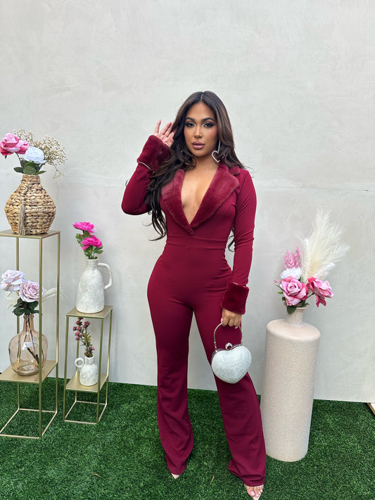 Own The Night Jumpsuit  ✨ (Burgundy) is