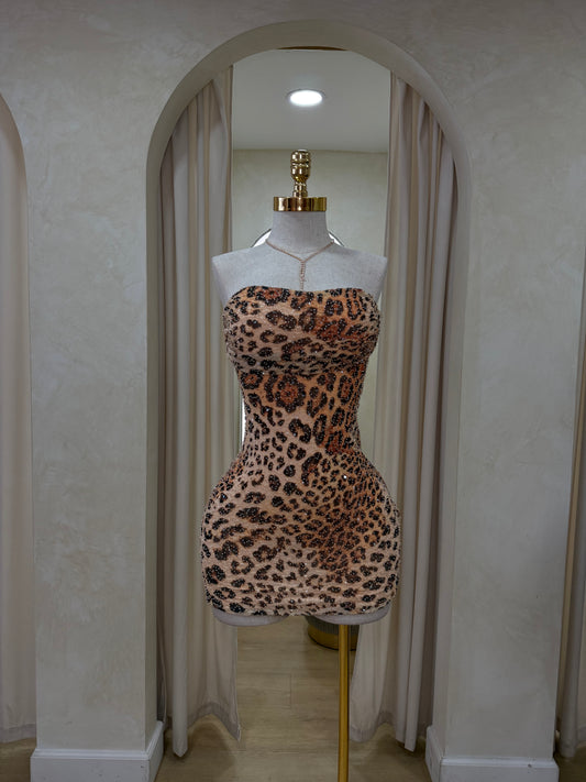 Cheetah beaded dress