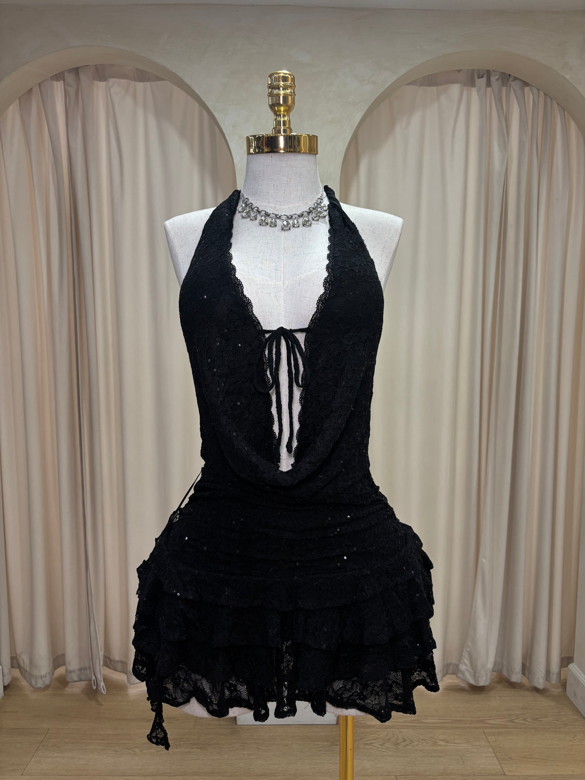 Serena Sequin Dress(Black)