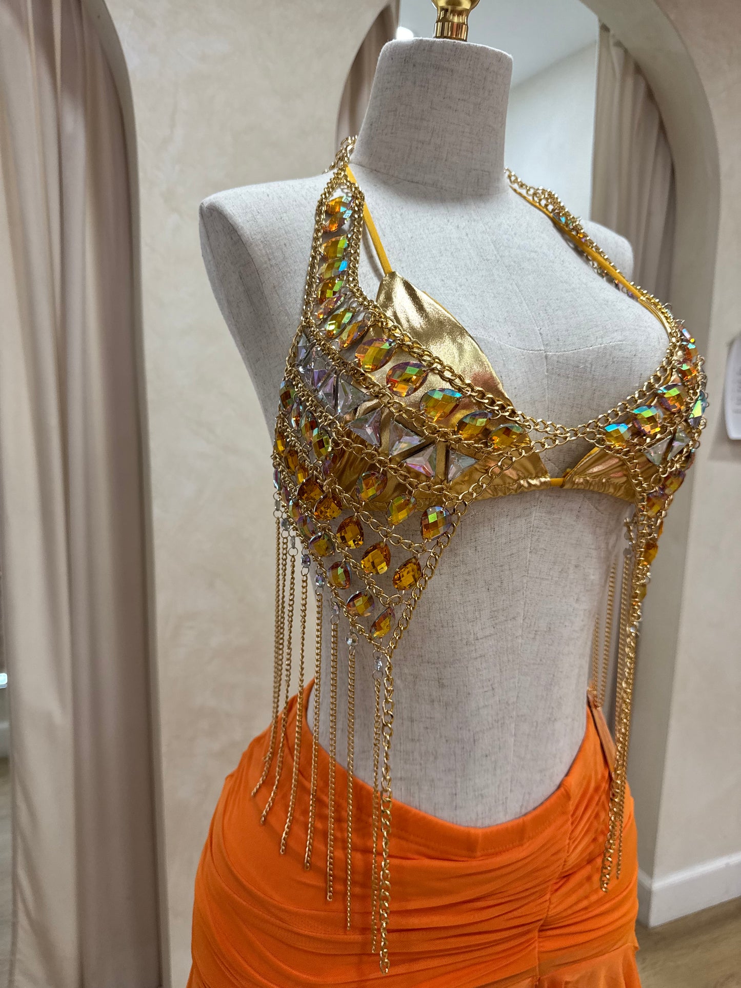 GOLD BLING BEADED TOP