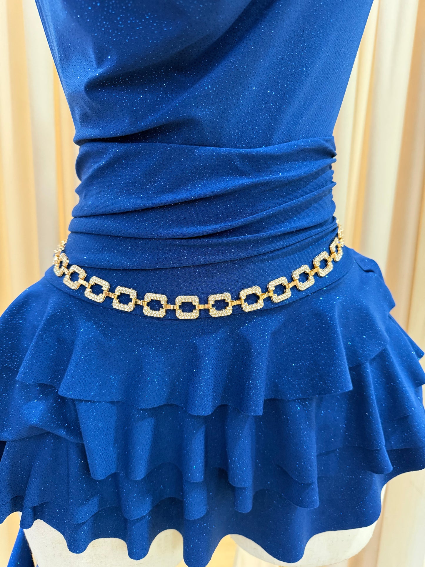 Mini square bling belt