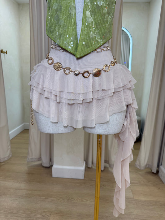 Bichota Ruffle Skirt (Cream)