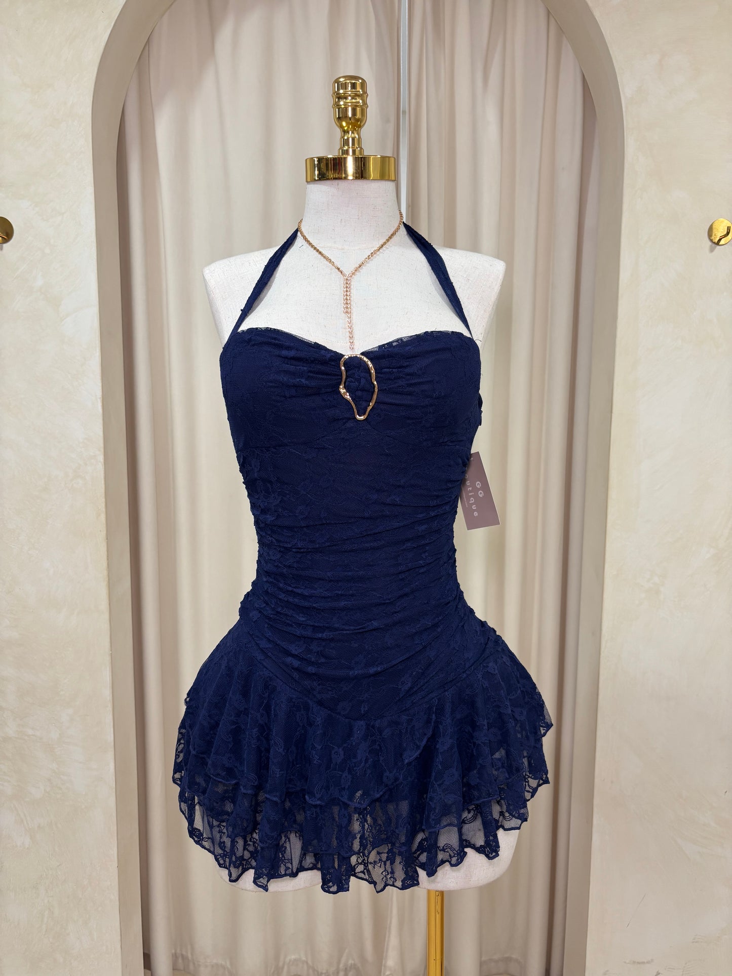 Destiny blue romper dress