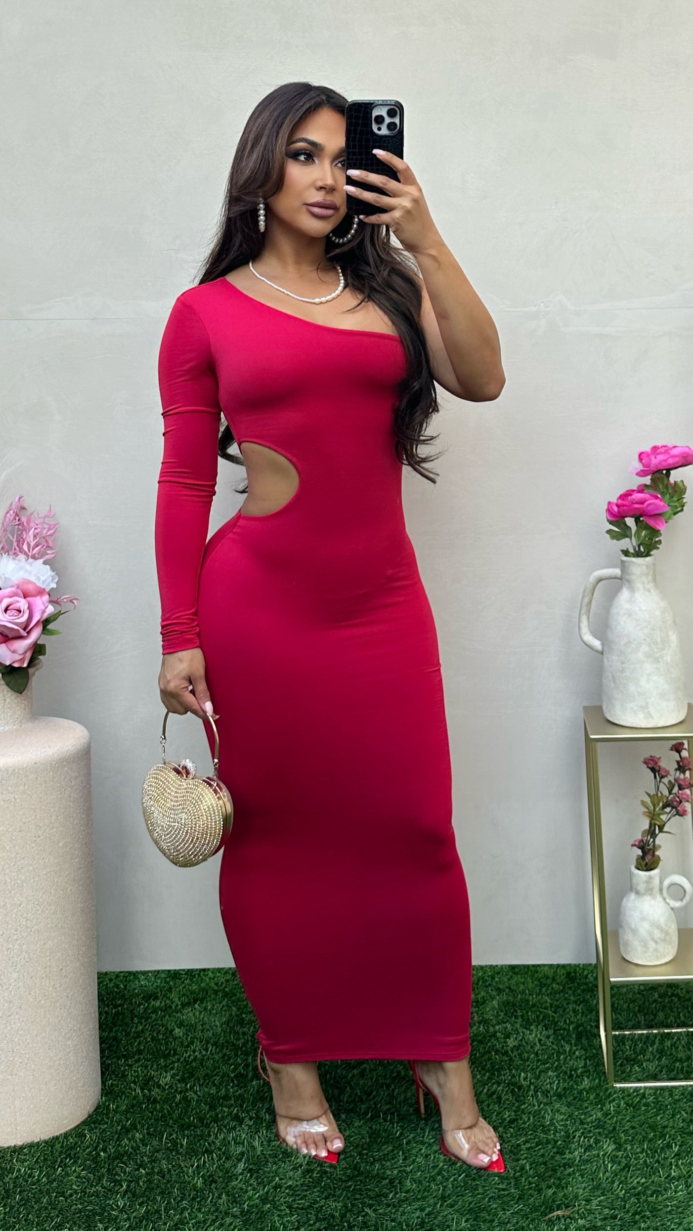 Kim Midi Dress (RED)