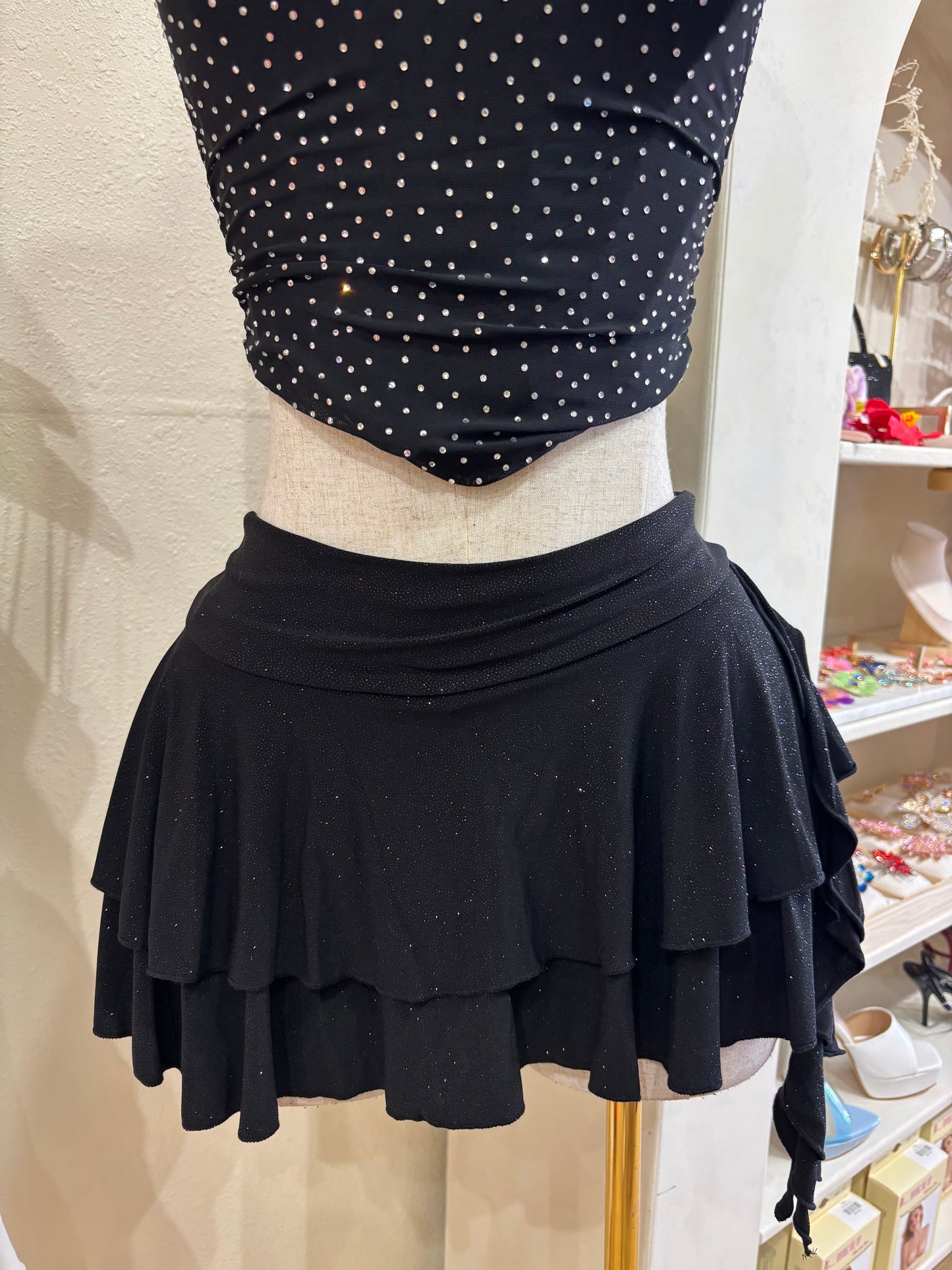 Black glitter skirt