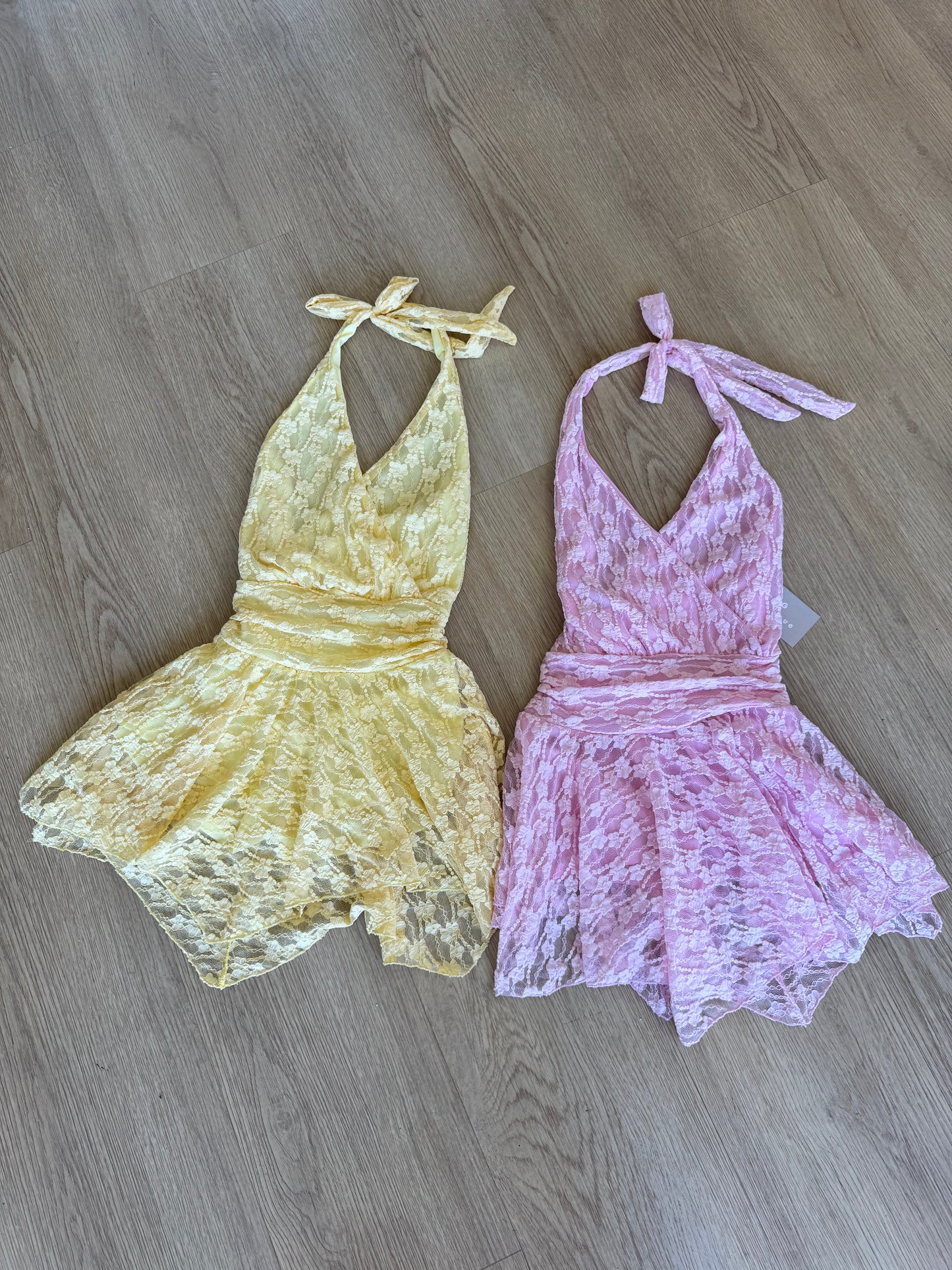 Lace Ruffle Romper Dress ✨