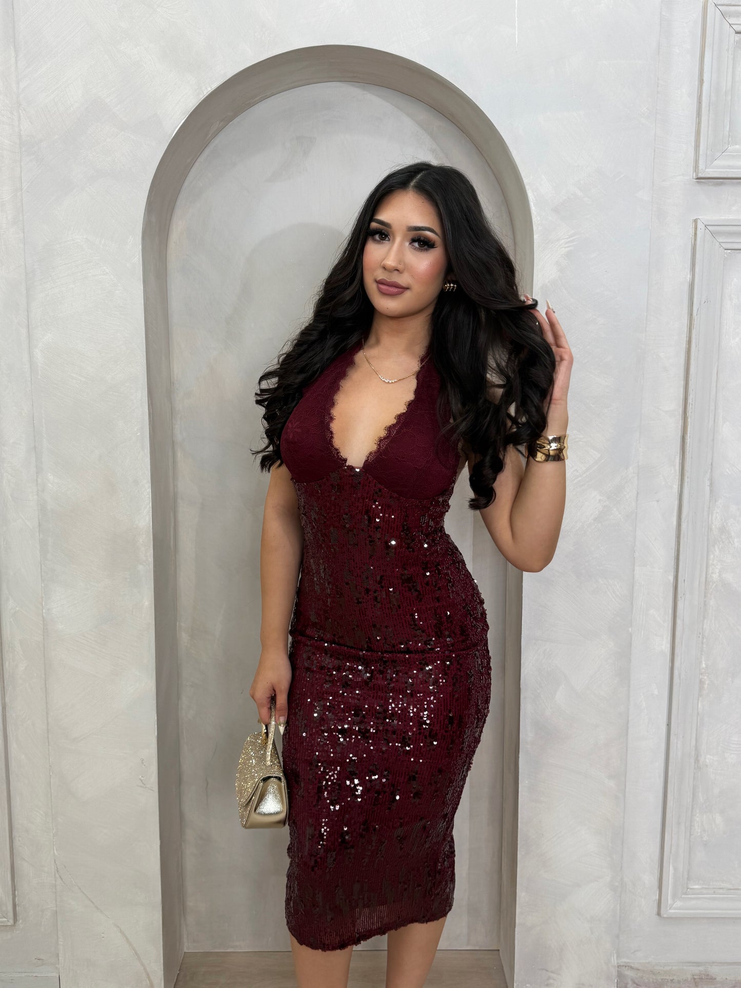Maria Sequined Midi Dress