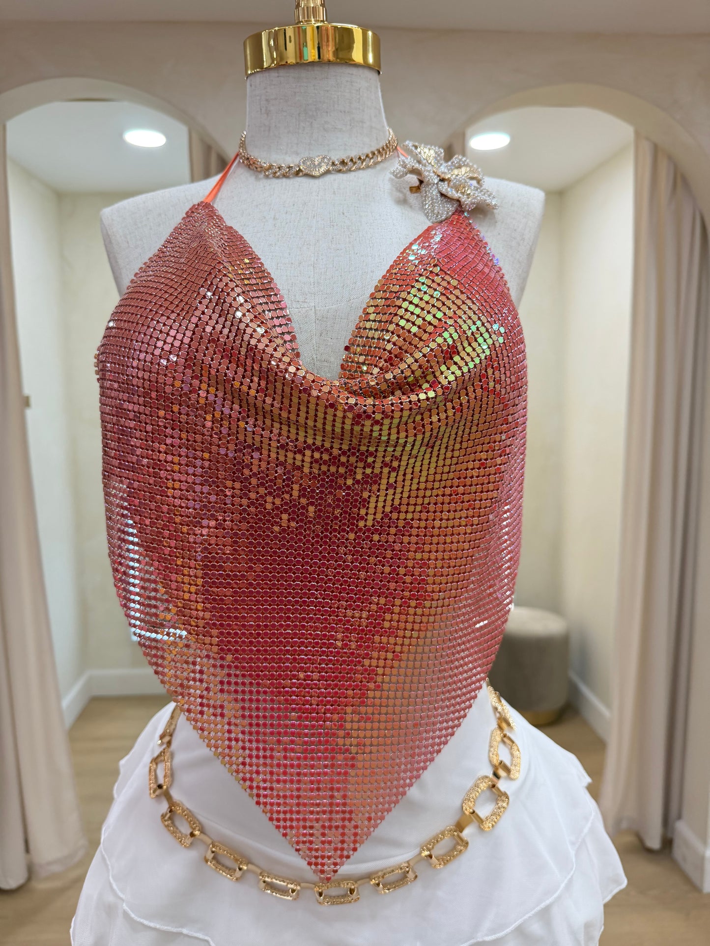 Bichota G Rhinestone Top