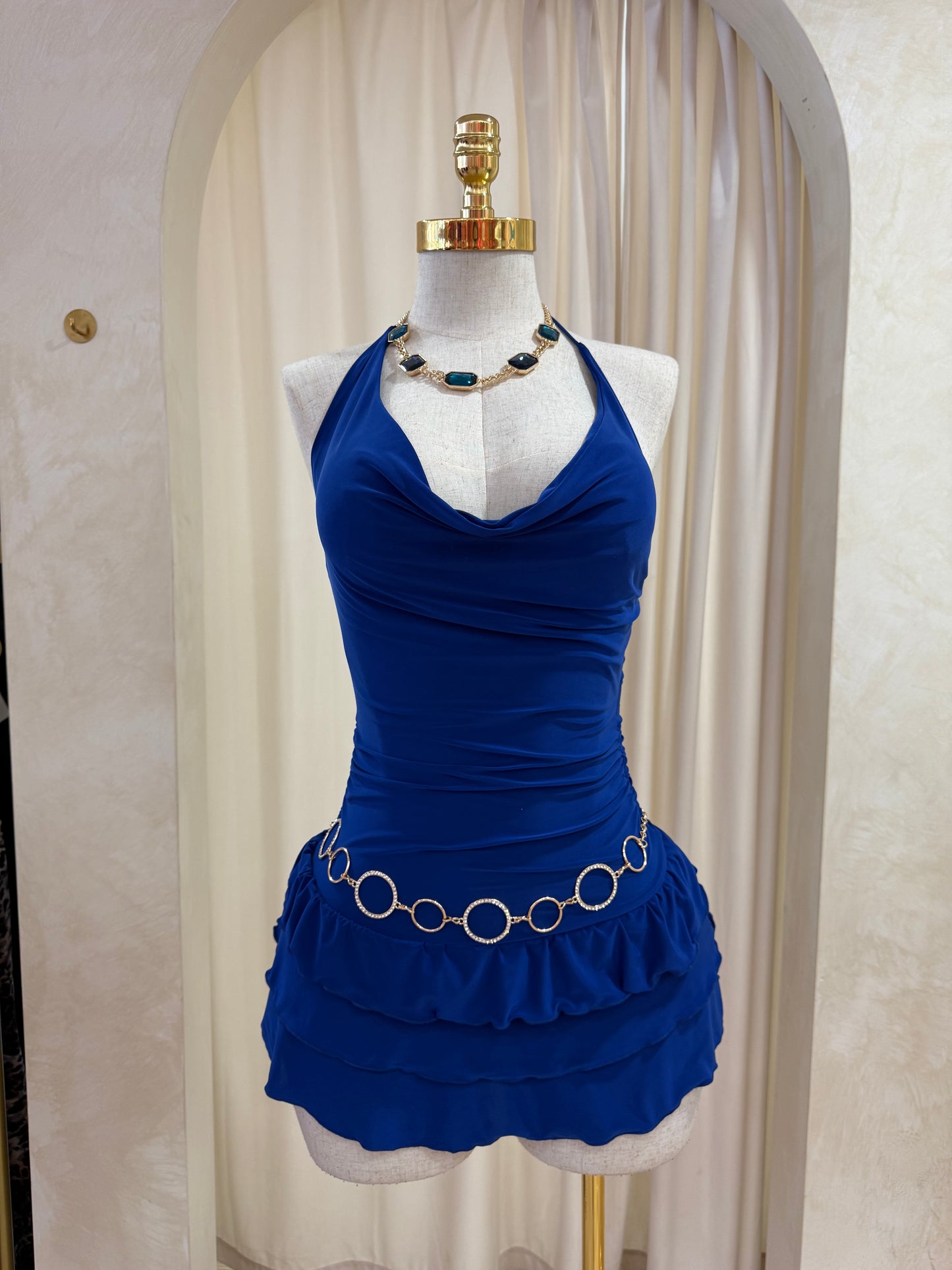 Royal blue romper dress