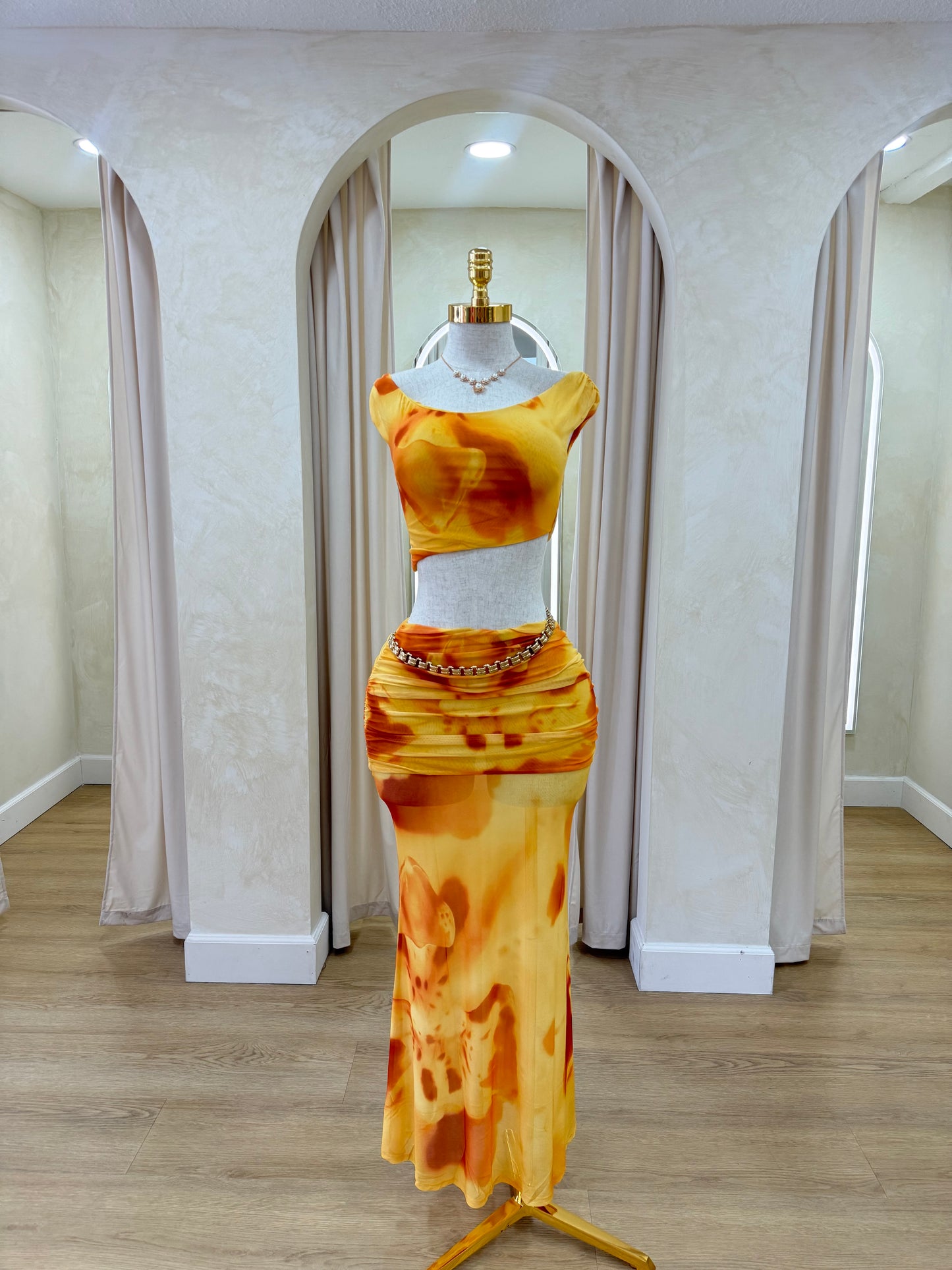 Xiomara Maxi Skirt Set (Yellow)